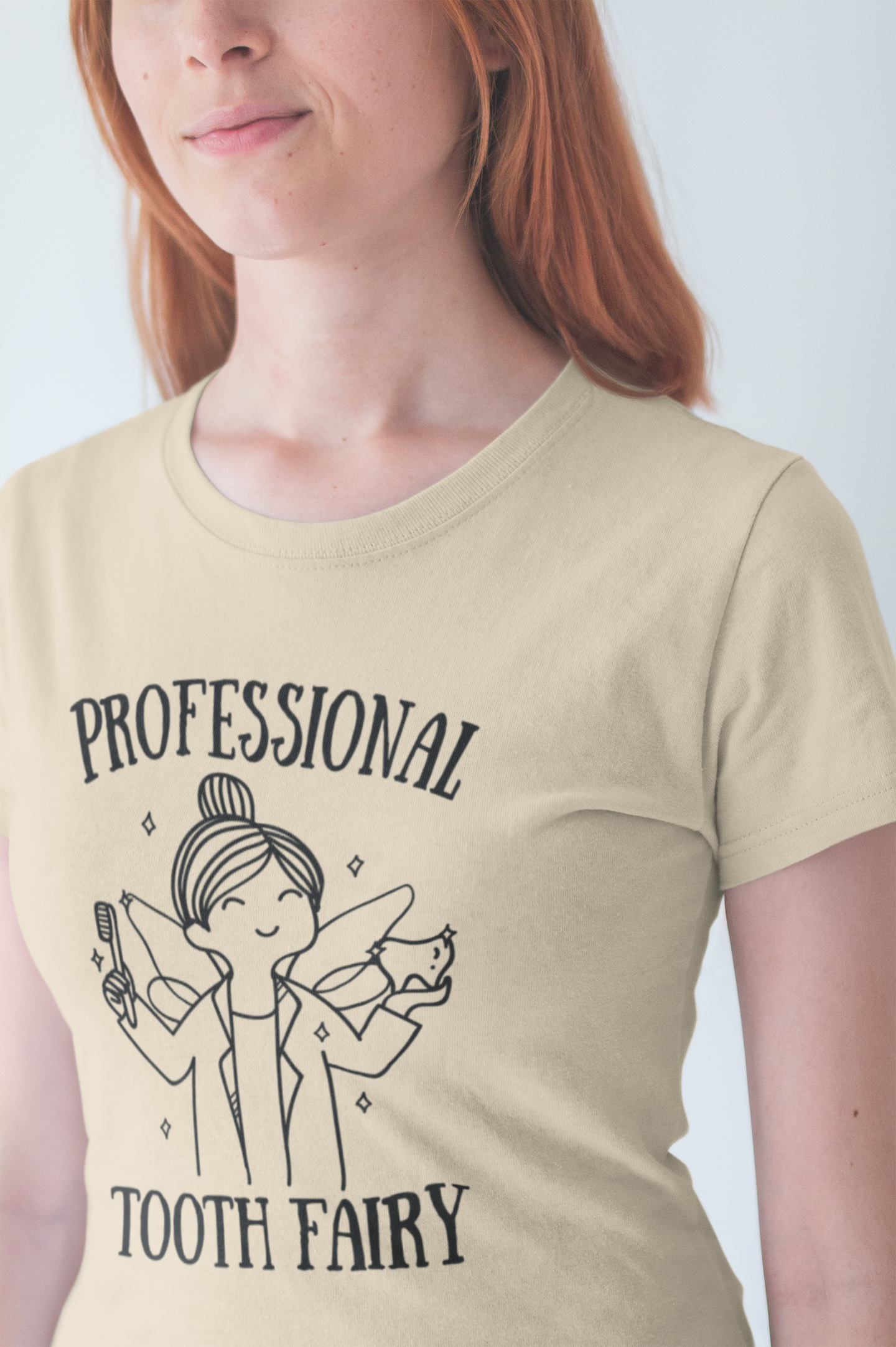 Professional Tooth Fairy T Shirt Female Dental Doctor Fairy Design