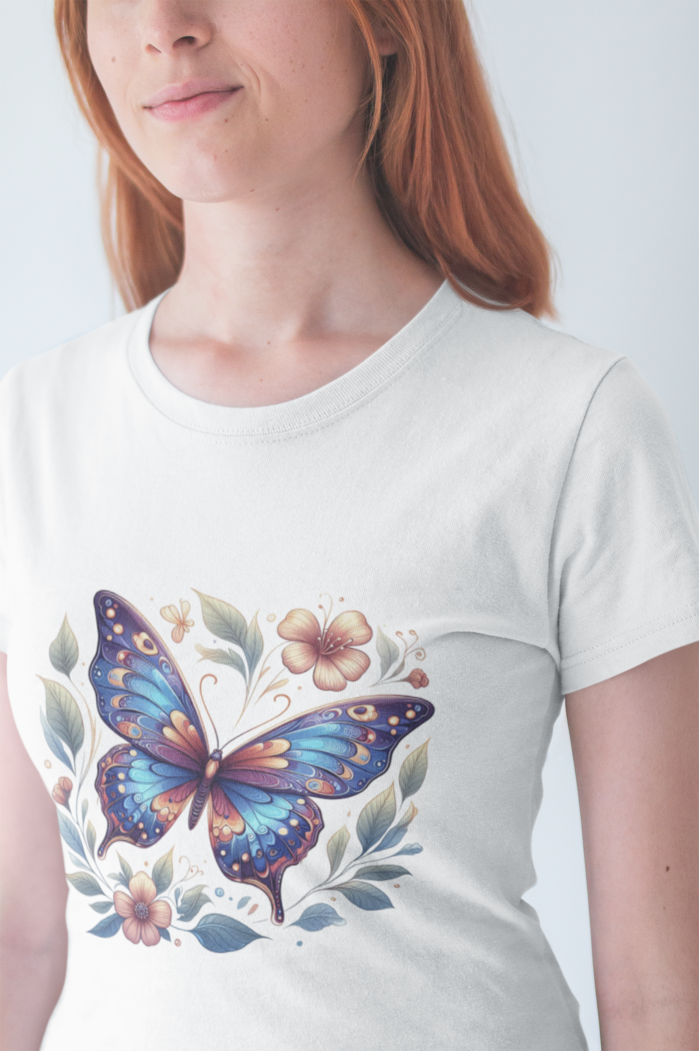 Butterfly Bloom Shirt, Vibrant Nature Tee, Colorful Insect T Shirt, Garden Life Apparel, Joyful Nature Lover Graphic Top