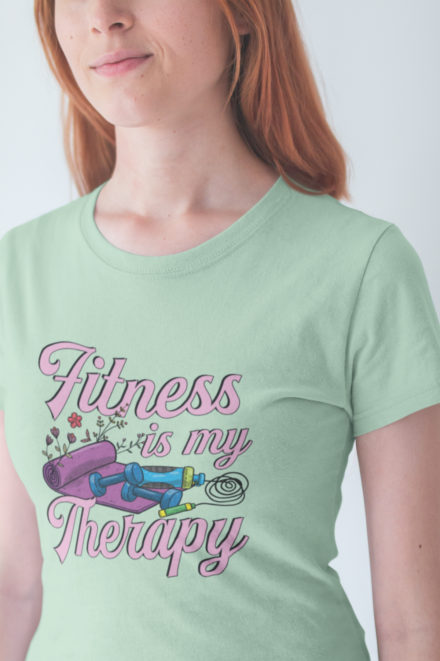 Fitness is My Therapy Tee, Workout Mindset Shirt, Gym Mental Health Top, Exercise Wellness Graphic, Self Care Gift