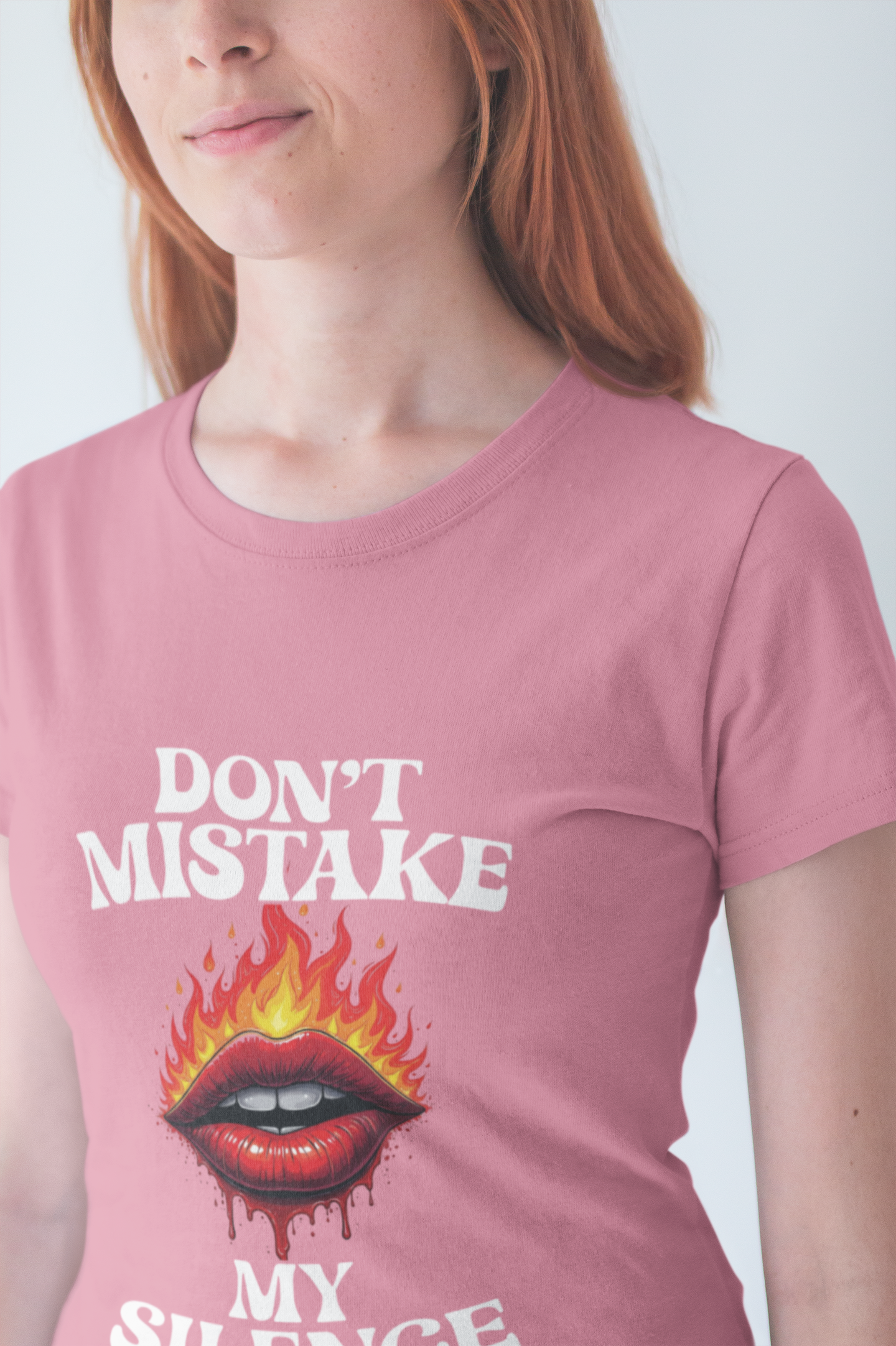 Don’t Mistake My Silence – Burning & Bleeding Lips Graphic T-Shirt