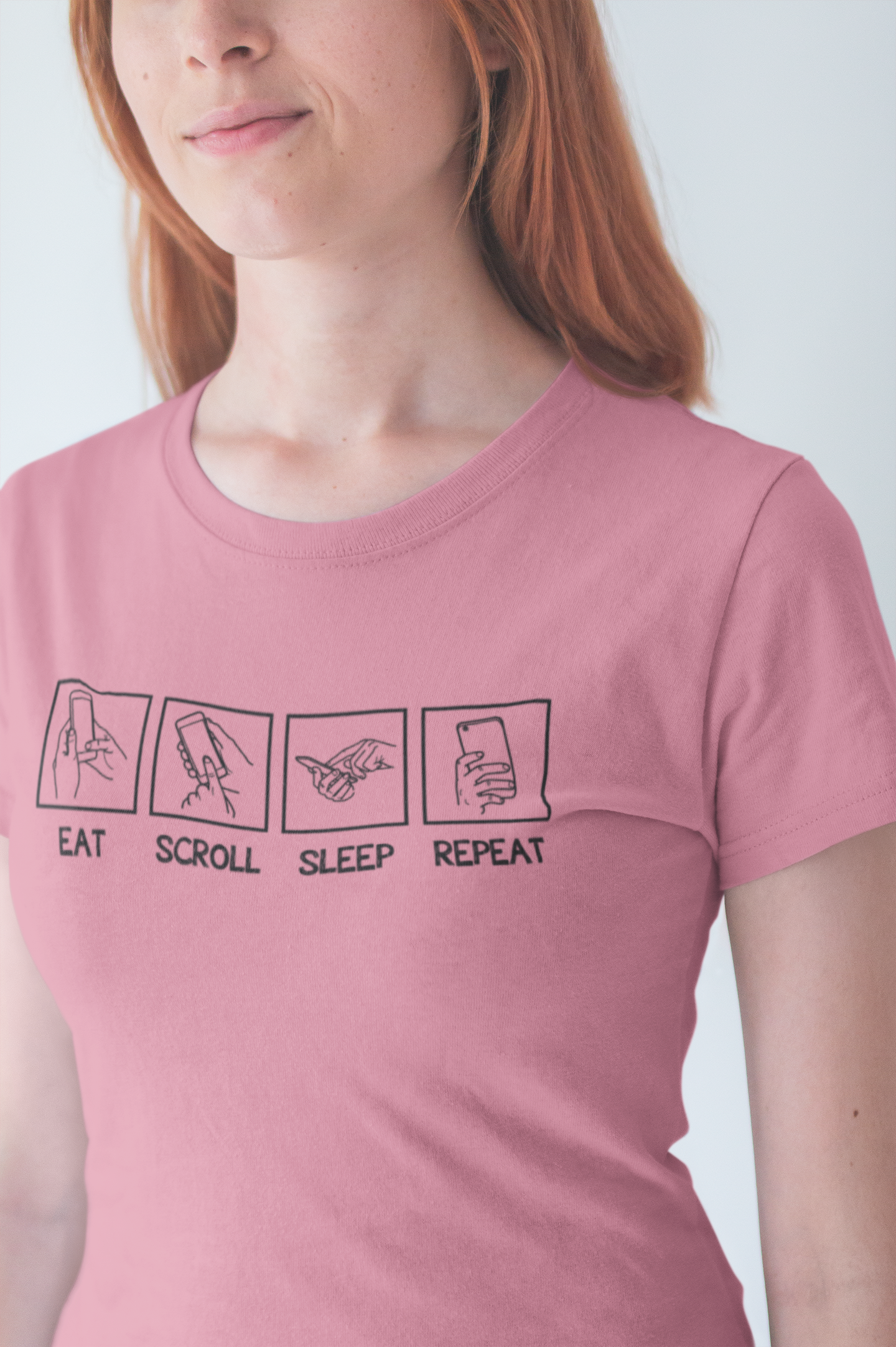 Eat Sleep Scroll Repeat Tee, Social Media Humor Shirt, Digital Routine Graphic Tee, Internet Culture Top, Online Life Gift