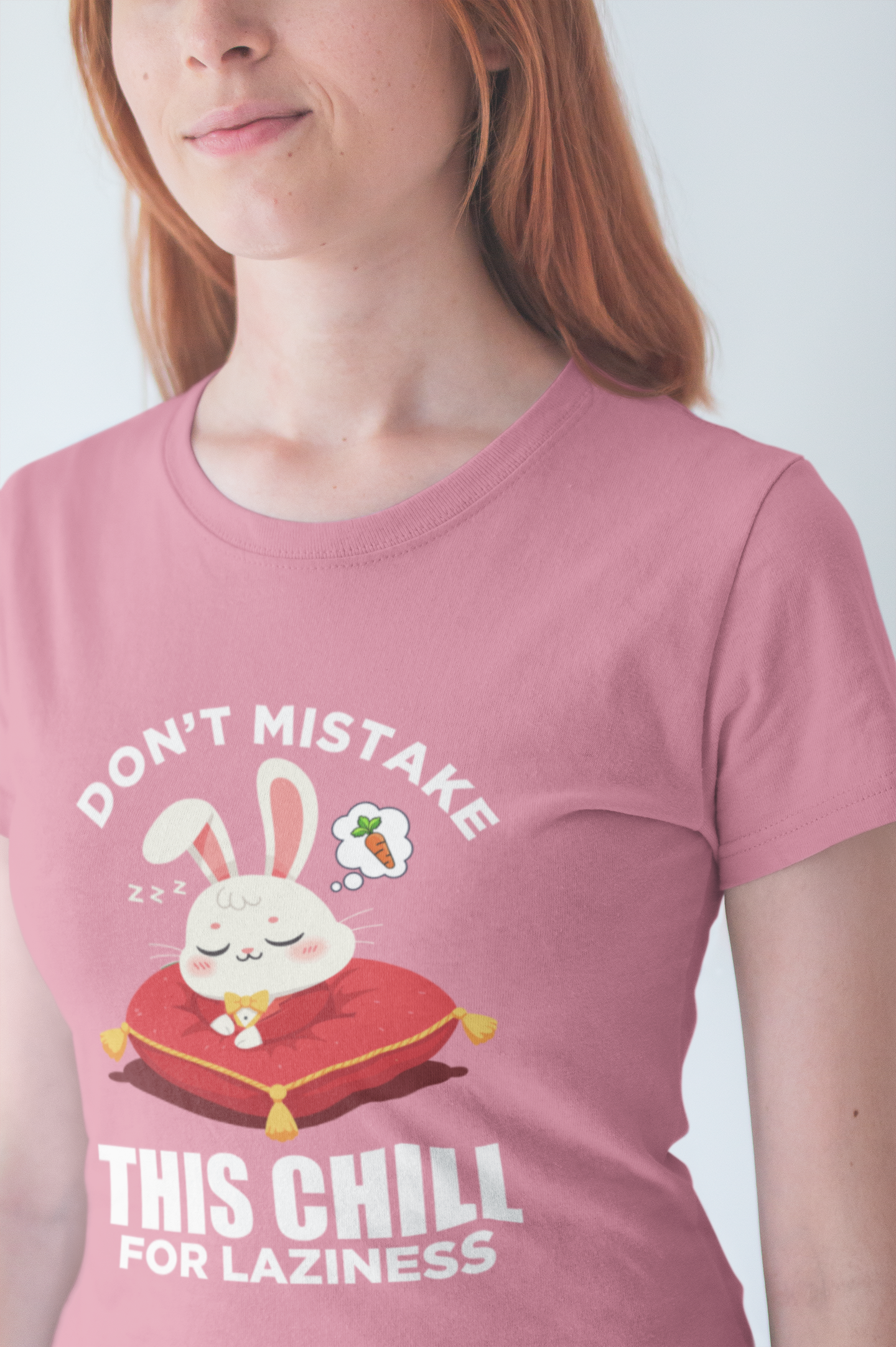 Don’t Mistake This Chill for Laziness Tee, Rabbit Energy Saving Mode Shirt, Funny Bunny Mood Graphic Tee, Soft Sass Gift
