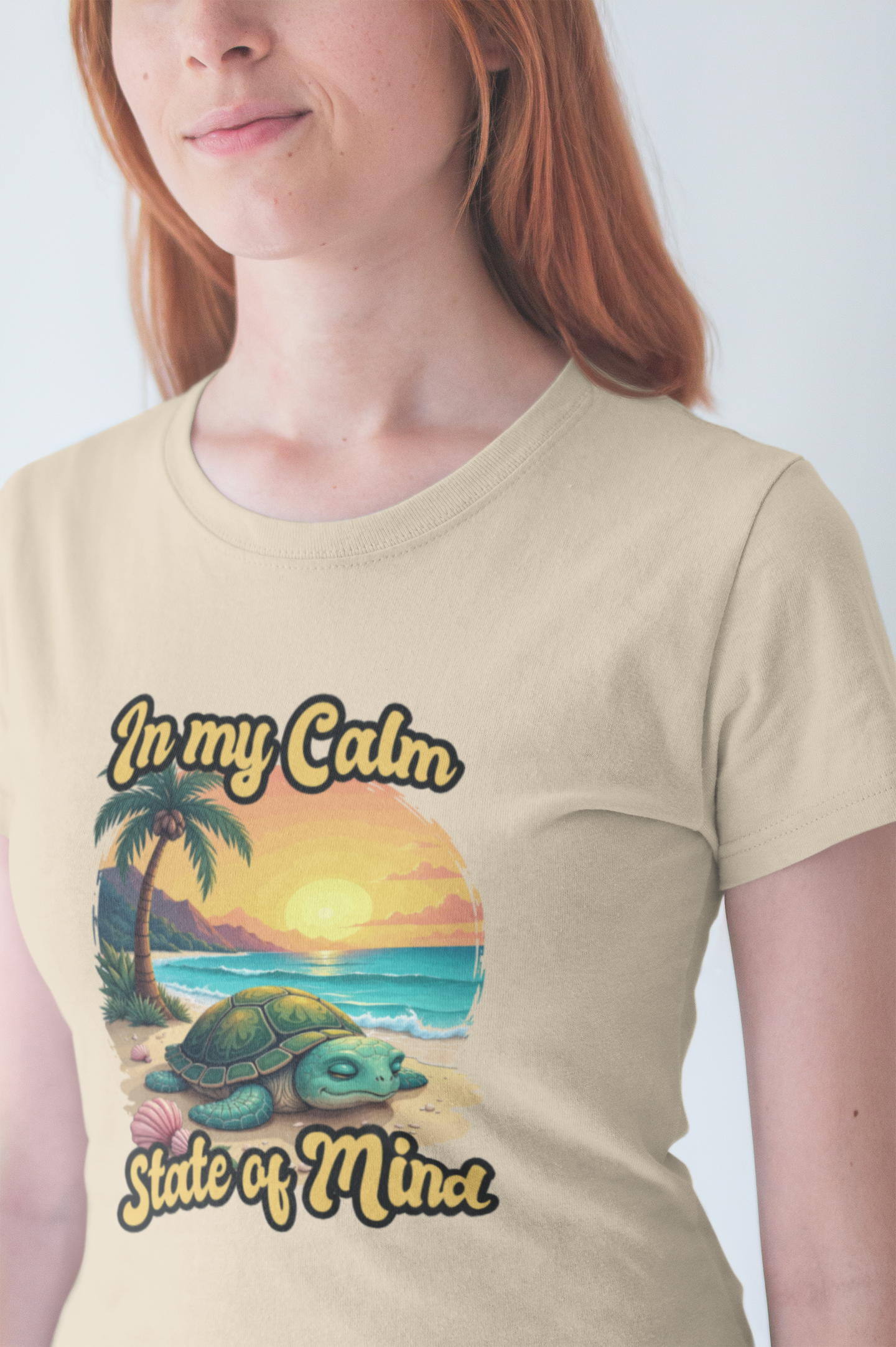 In My Calm State of Mind – Peaceful Tortoise Beach Sunset Graphic T-Shirt