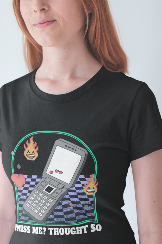 Miss Me? Thought So | Flip Phone & Playful Icons T-Shirt
