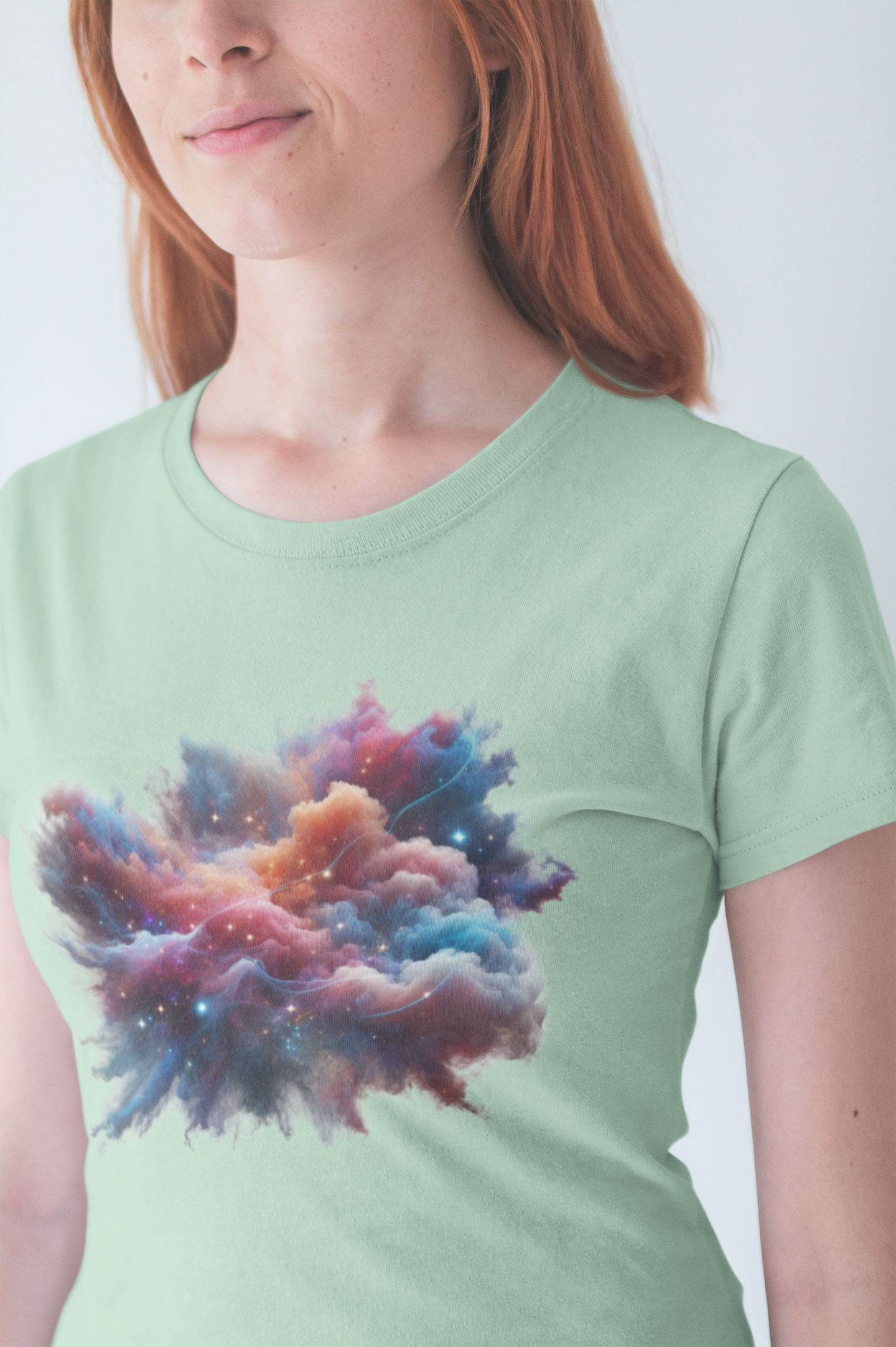 Cosmic Smoke – Colorful Space Swirl Graphic T-Shirt