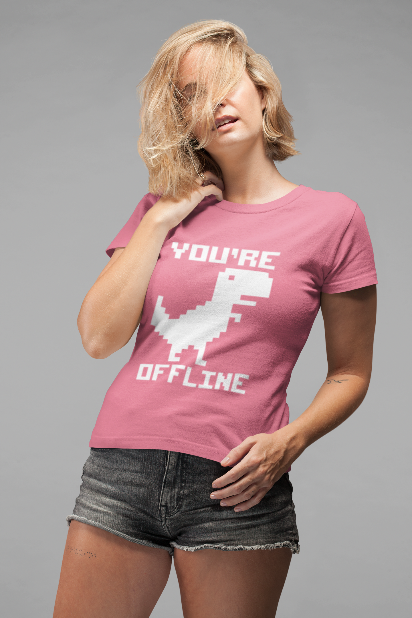 You're Offline Pixel Dinosaur T-Shirt