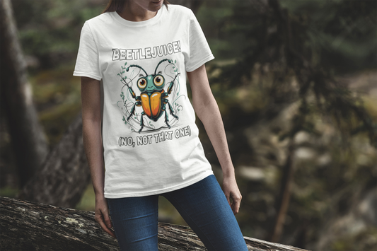 Beetlejuice! No, Not That One – Shocked Beetle Funny Graphic T-Shirt