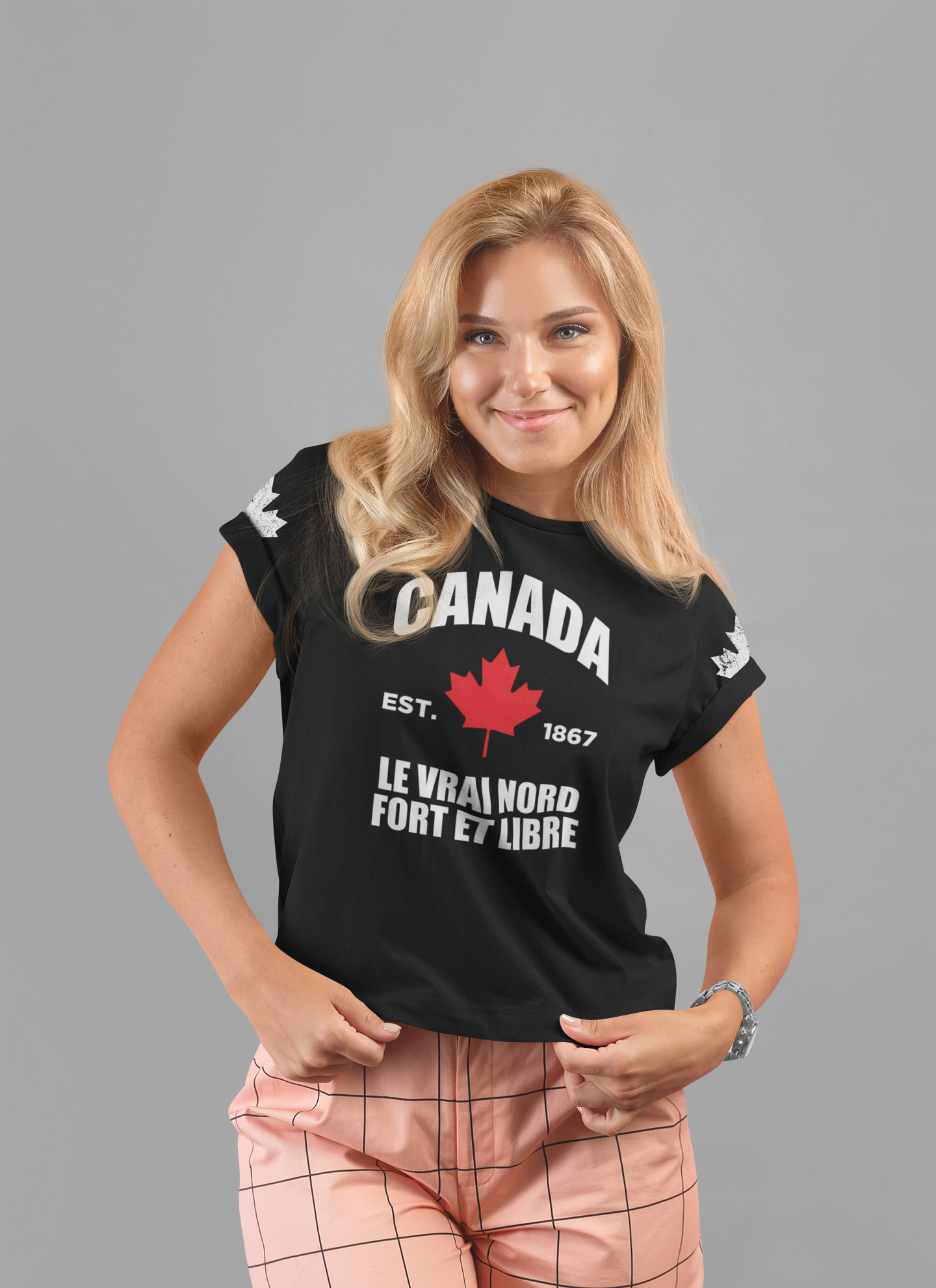 Canada Le Vrai Nord, Fort Et Libre Red Maple Heritage T-Shirt