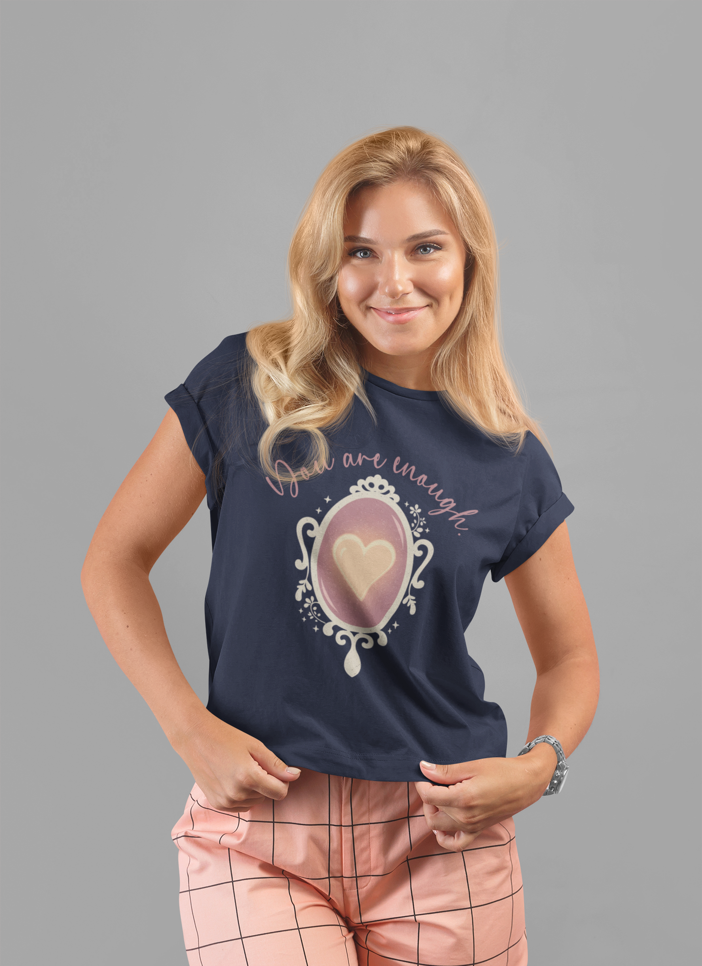 You Are Enough – Heart Mirror Self-Love Graphic T-Shirt