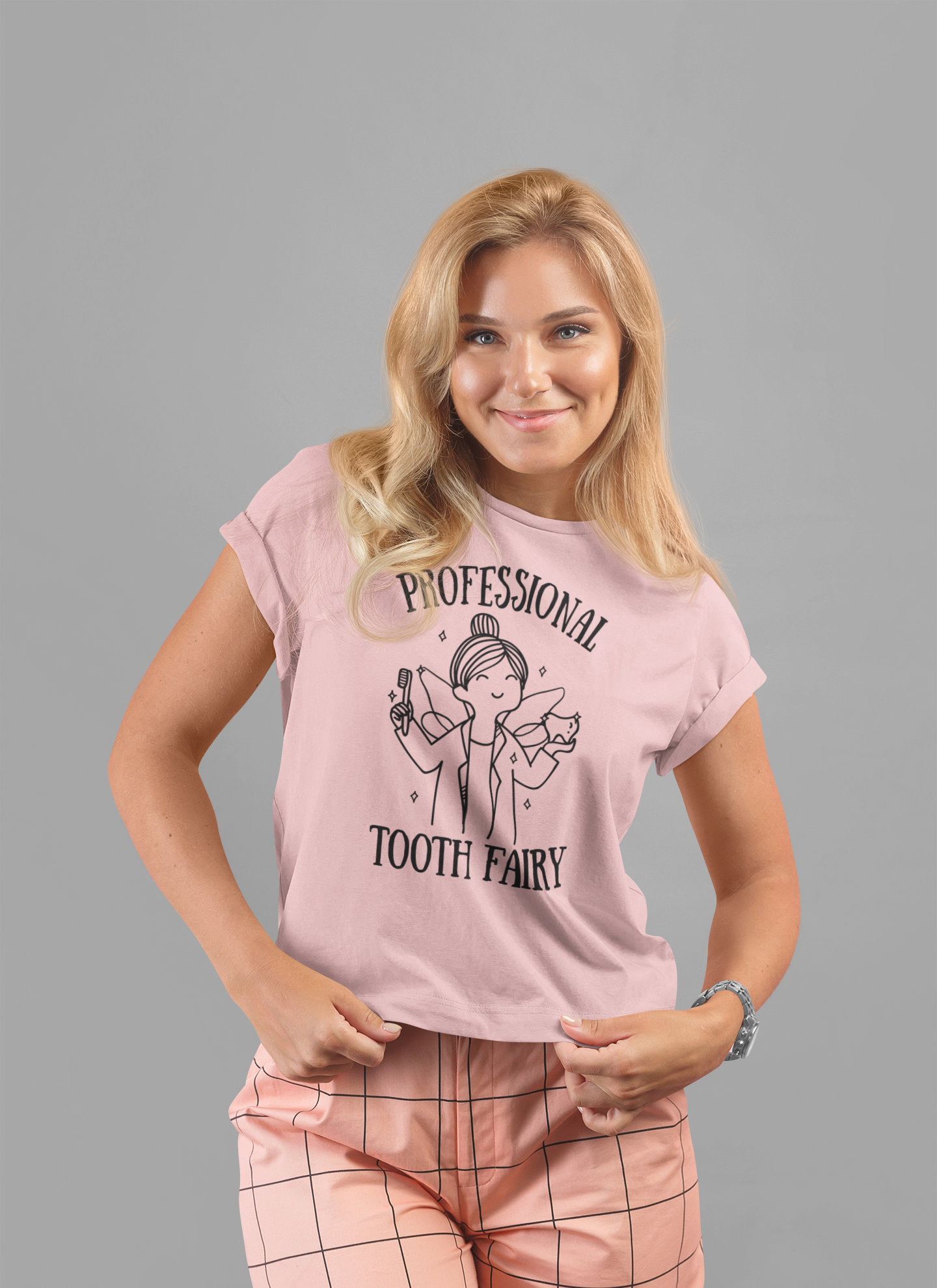 Professional Tooth Fairy T Shirt Female Dental Doctor Fairy Design