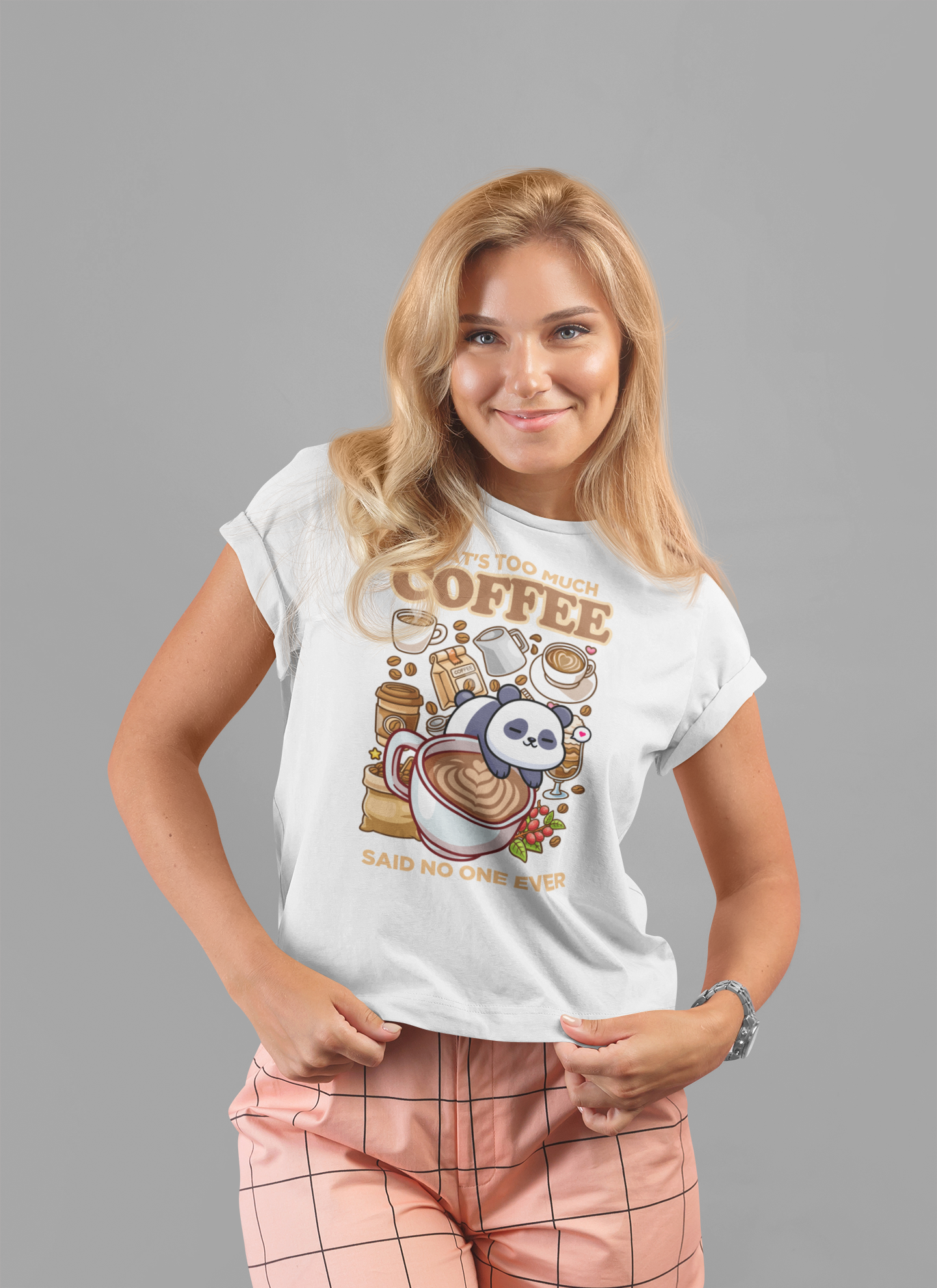 That’s Too Much Coffee Said No One Ever T-Shirt – Cute Baby Panda and Coffee Graphic Tee