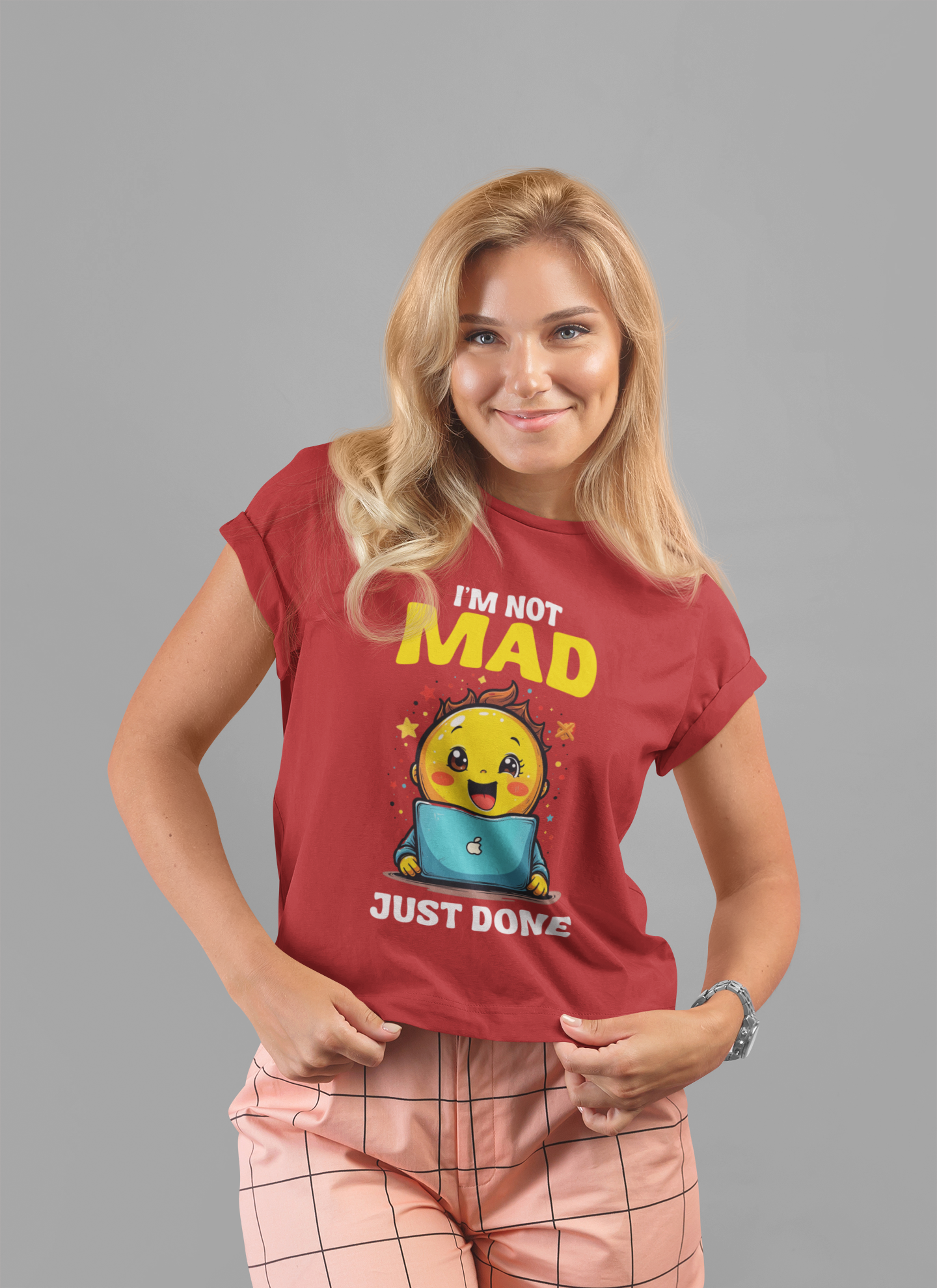 I'm NOT MAD Just Done – Mixed Emotions Baby Laptop Graphic T-Shirt