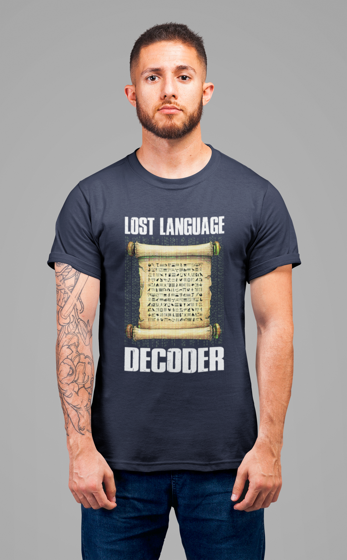 Lost Language Decoder Tee, Ancient Code Shirt, Linguistics Nerd Top, Script Symbol Graphic, Historian Puzzle Gift