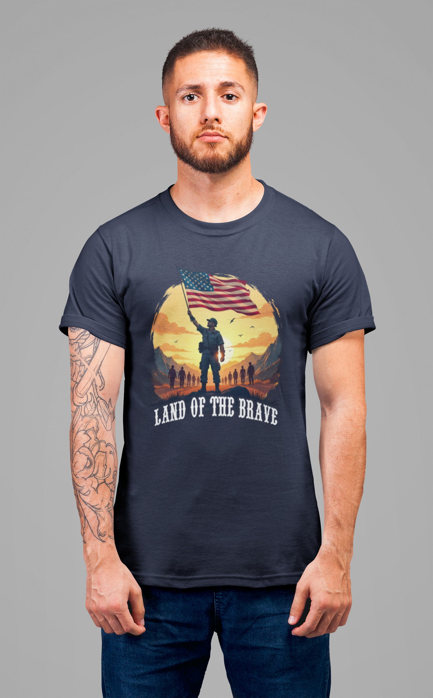 Land of the Brave Shirt Patriotic American Graphic Tee for Those Who Honor Courage Sacrifice and the Stories That Built Our Nation