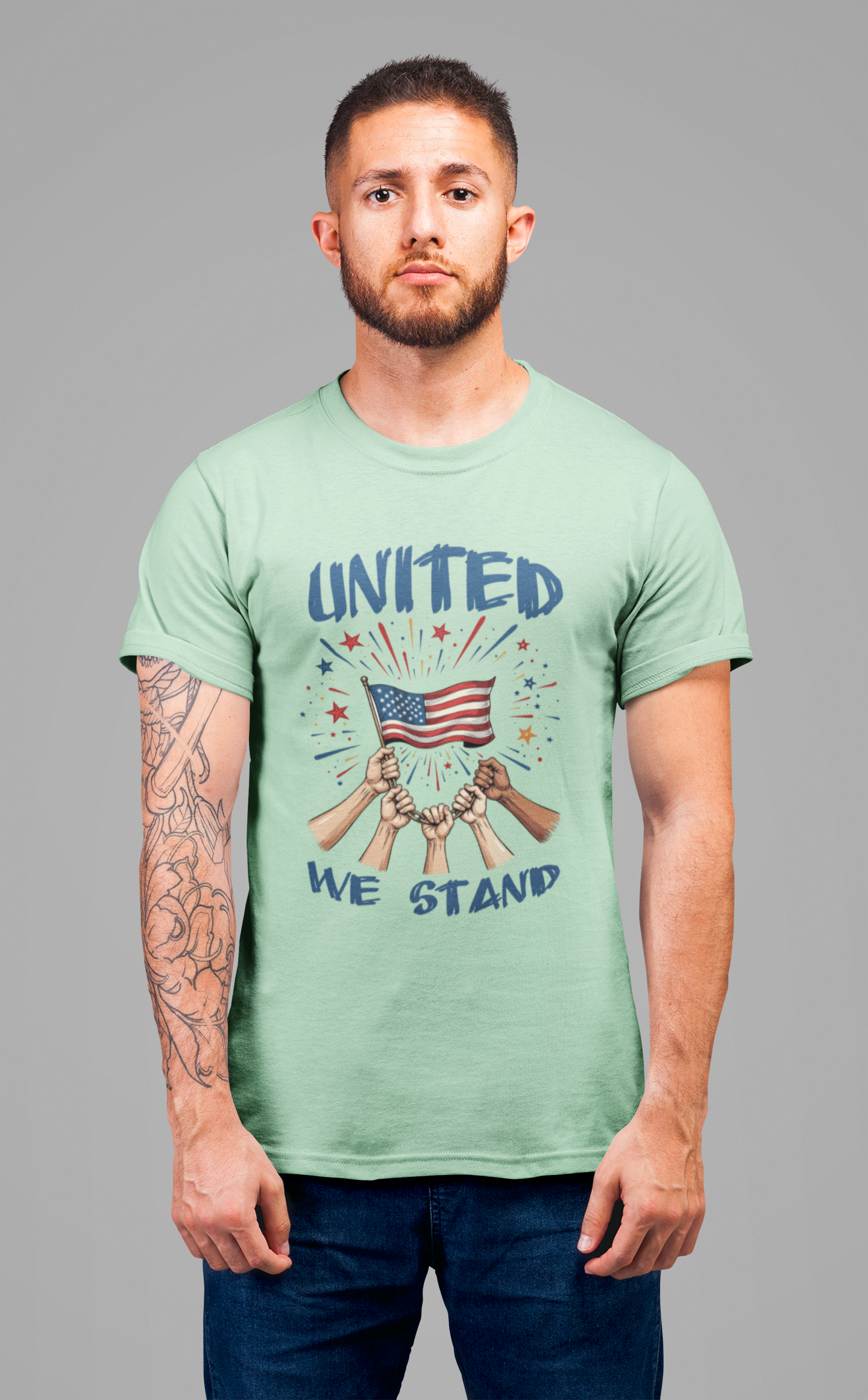 United We Stand Shirt Patriotic Unity Tee for People Who Value Freedom Justice and Standing Together in Strength and Equality