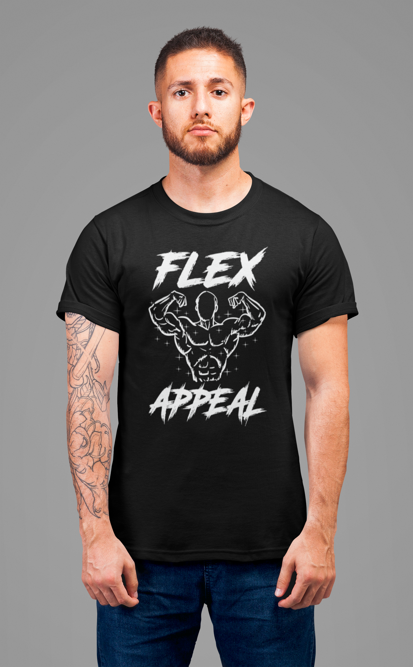 Flex Appeal Shirt, Bodybuilding Strength Tee, Muscle Gym Graphic T Shirt, Fitness Training Apparel, Lifting Workout Top