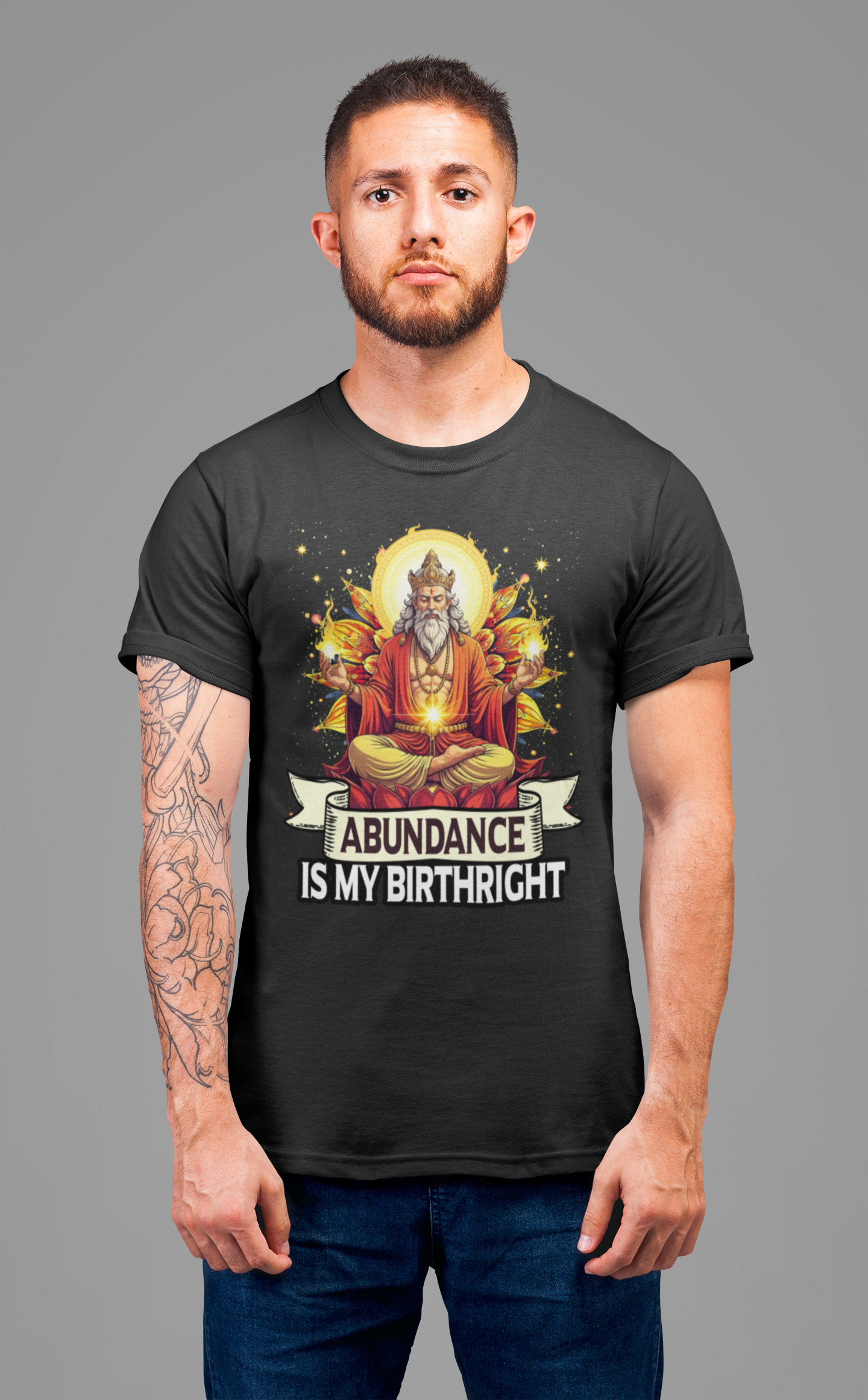 Abundance Is My Birthright Spiritual Manifestation Gold Energy T-Shirt