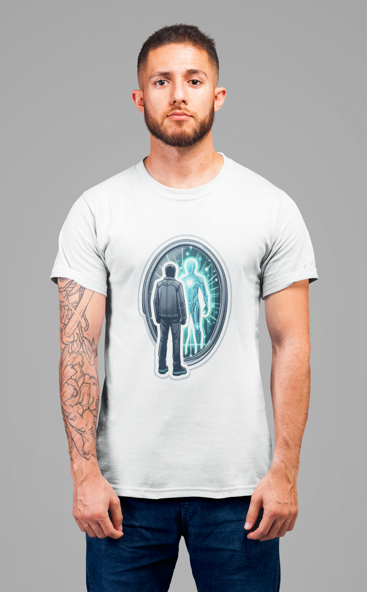 The Other Me is Winning Tshirt – Digital Mirror Reflection Graphic