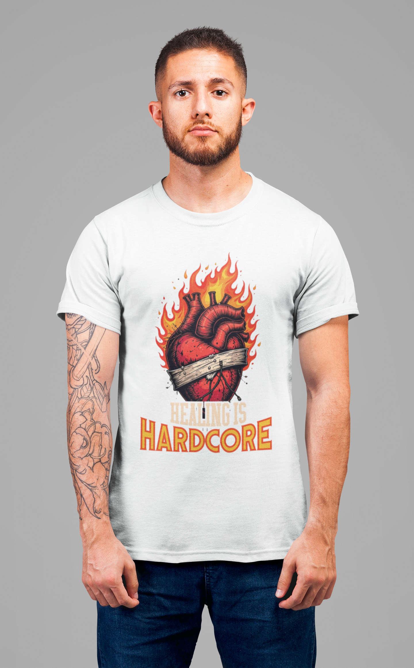 Healing Is Hardcore Motivational Heart T-Shirt