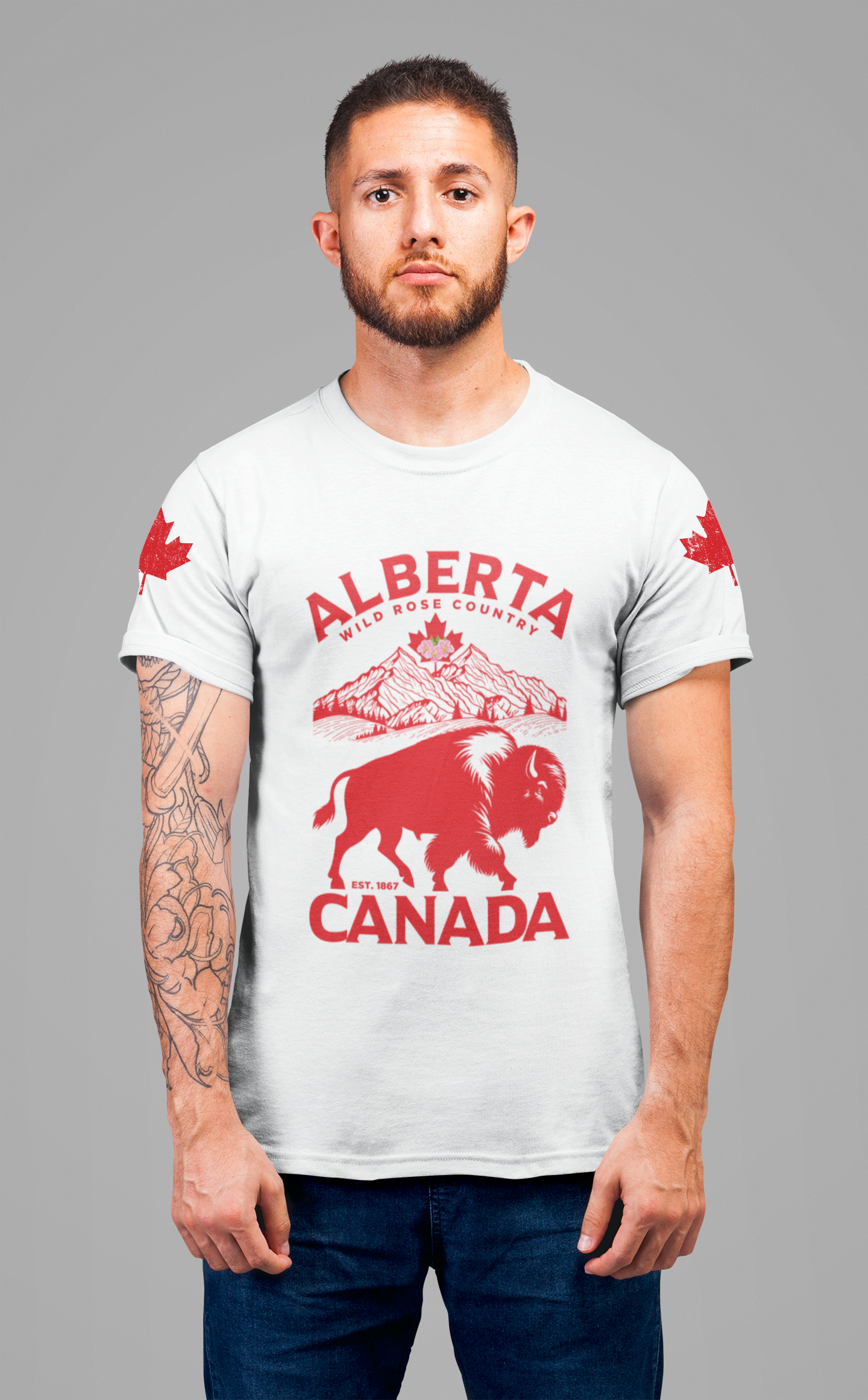 Alberta Wild Rose Country Bison T-Shirt