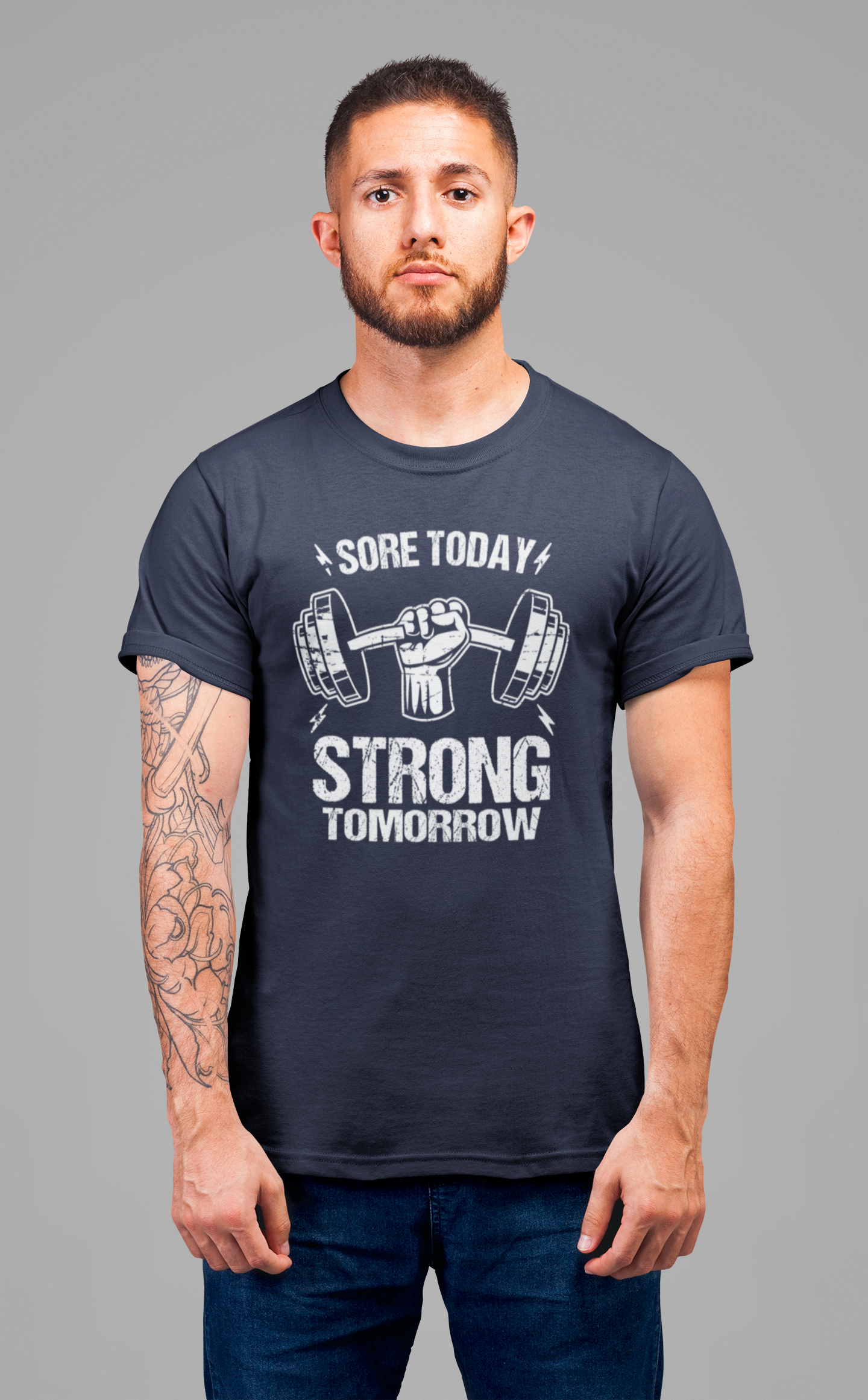 Sore Today Strong Tomorrow Tee, Gym Motivation Shirt, Workout Grind Top, Fitness Progress Graphic, Strength Gift