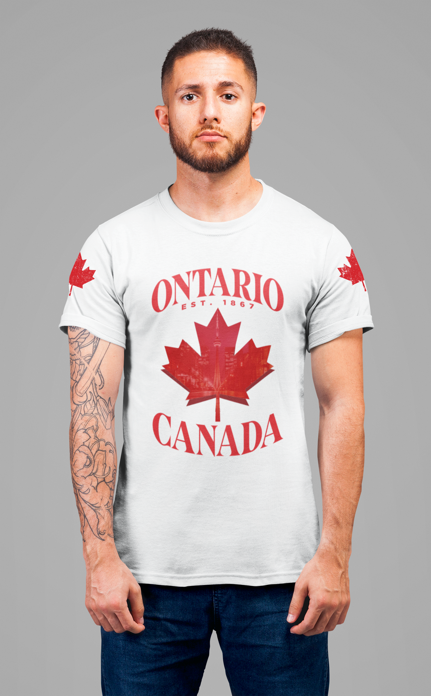 Ontario Skyline Maple Leaf T-Shirt