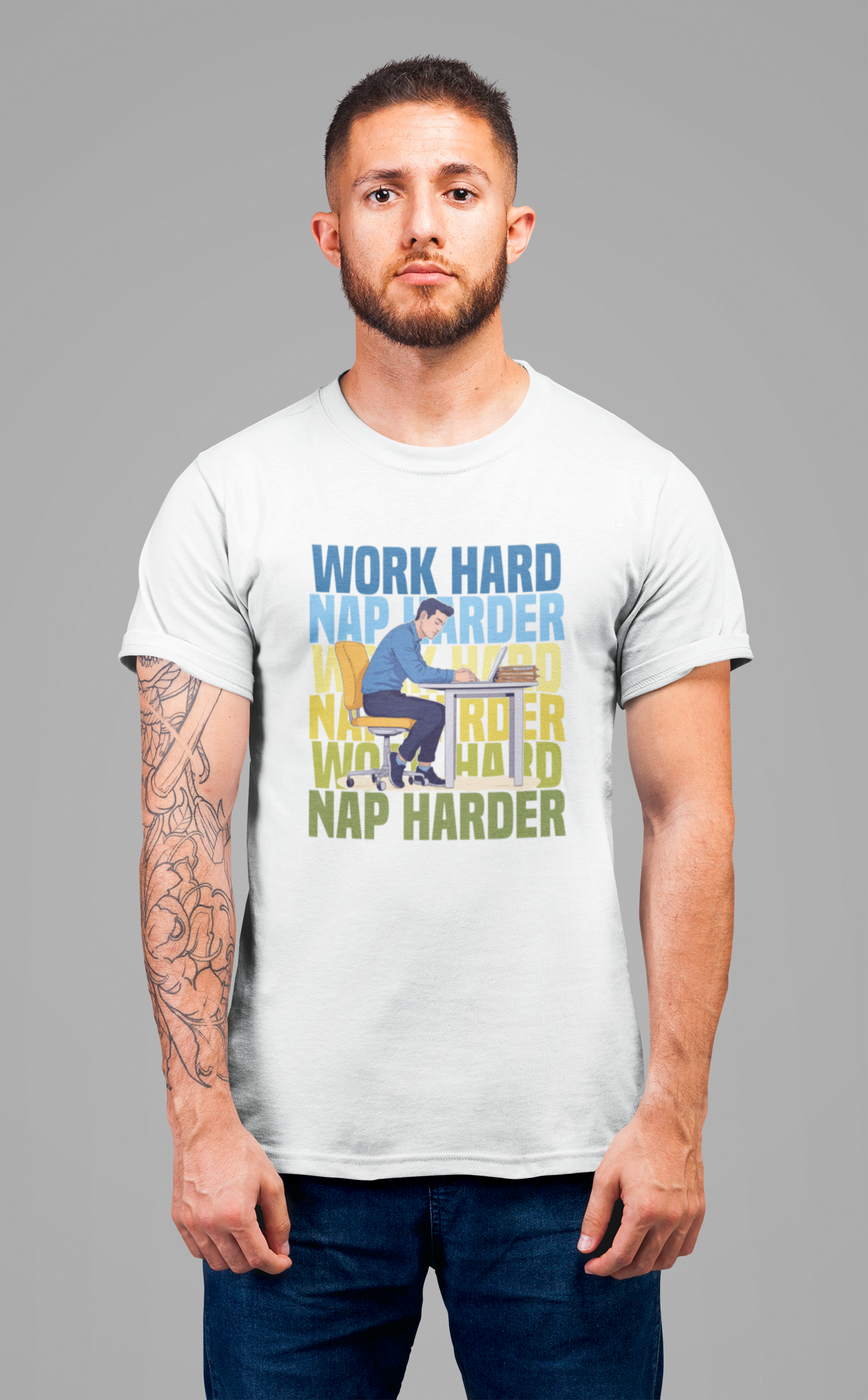 Work Hard Nap Harder Tee, Office Life Humor Shirt, Productivity Fatigue Top, Corporate Grind Graphic Tee, Tired Employee Gift