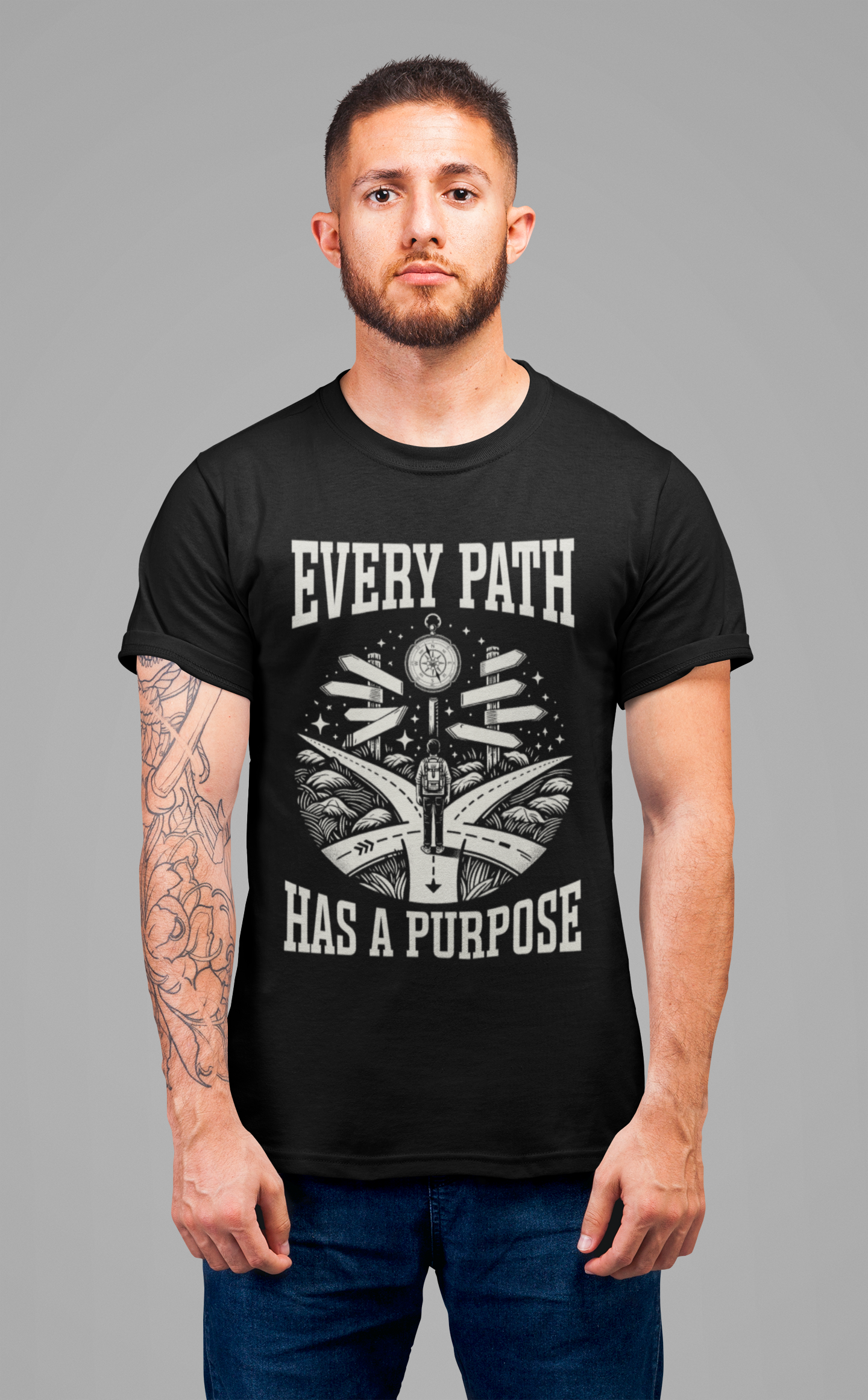 Lost in the Right Direction Every Path Has a Purpose | Intersection Journey Graphic T-Shirt