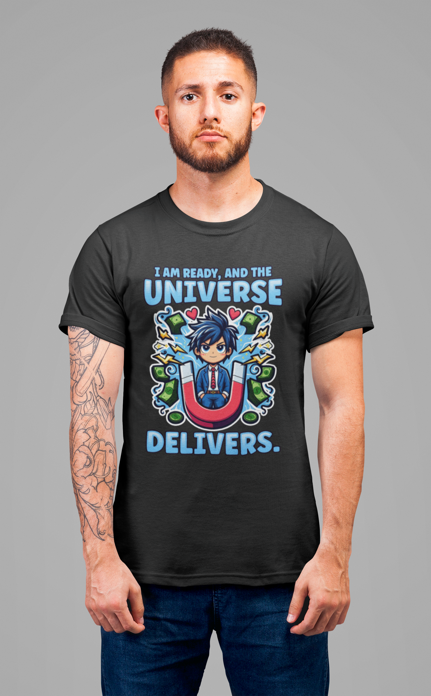 I Am Ready and the Universe Delivers Shirt, Manifestation Tee, Spiritual T Shirt, Law of Attraction Shirt, Cosmic Belief Gift
