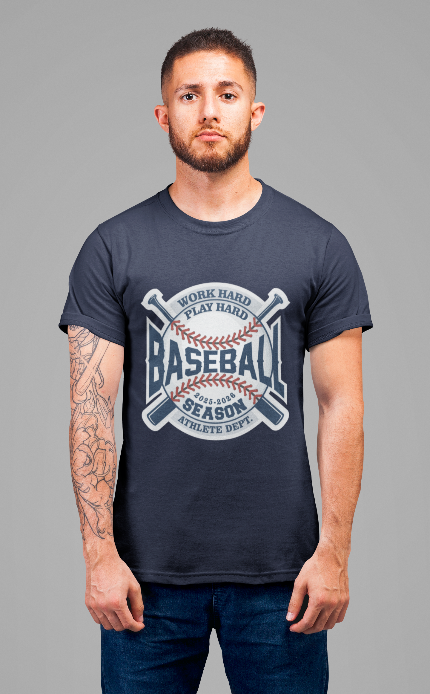 Baseball tshirt - Baseball Work Hard Play Harder Tshirt Large Baseball and Bat Graphic 2025-2026 Season