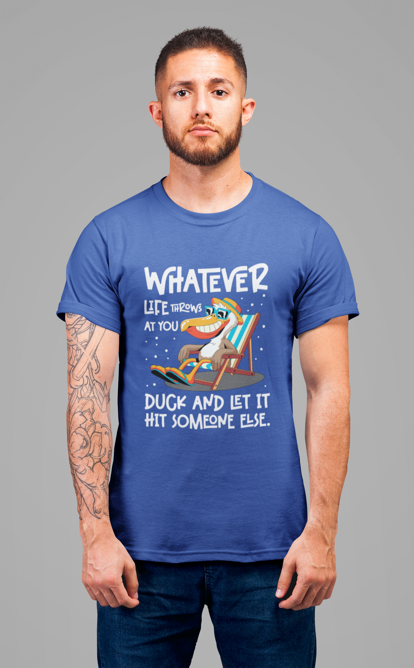 Funny Pelican Duck and Relax T-Shirt – Chill Beach Life Cartoon Bird Pun Tee
