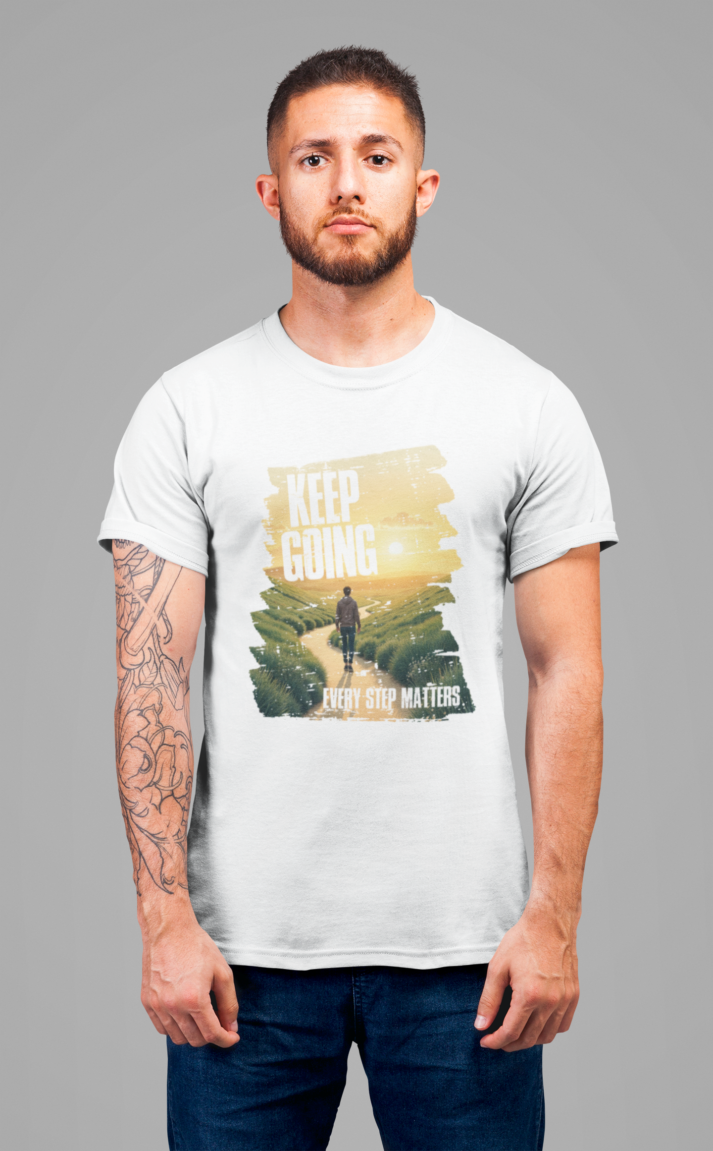 Keep Going Tee, Motivational Quote Shirt, Perseverance Message Tee, Positivity Boost Top, Mental Health Support Gift