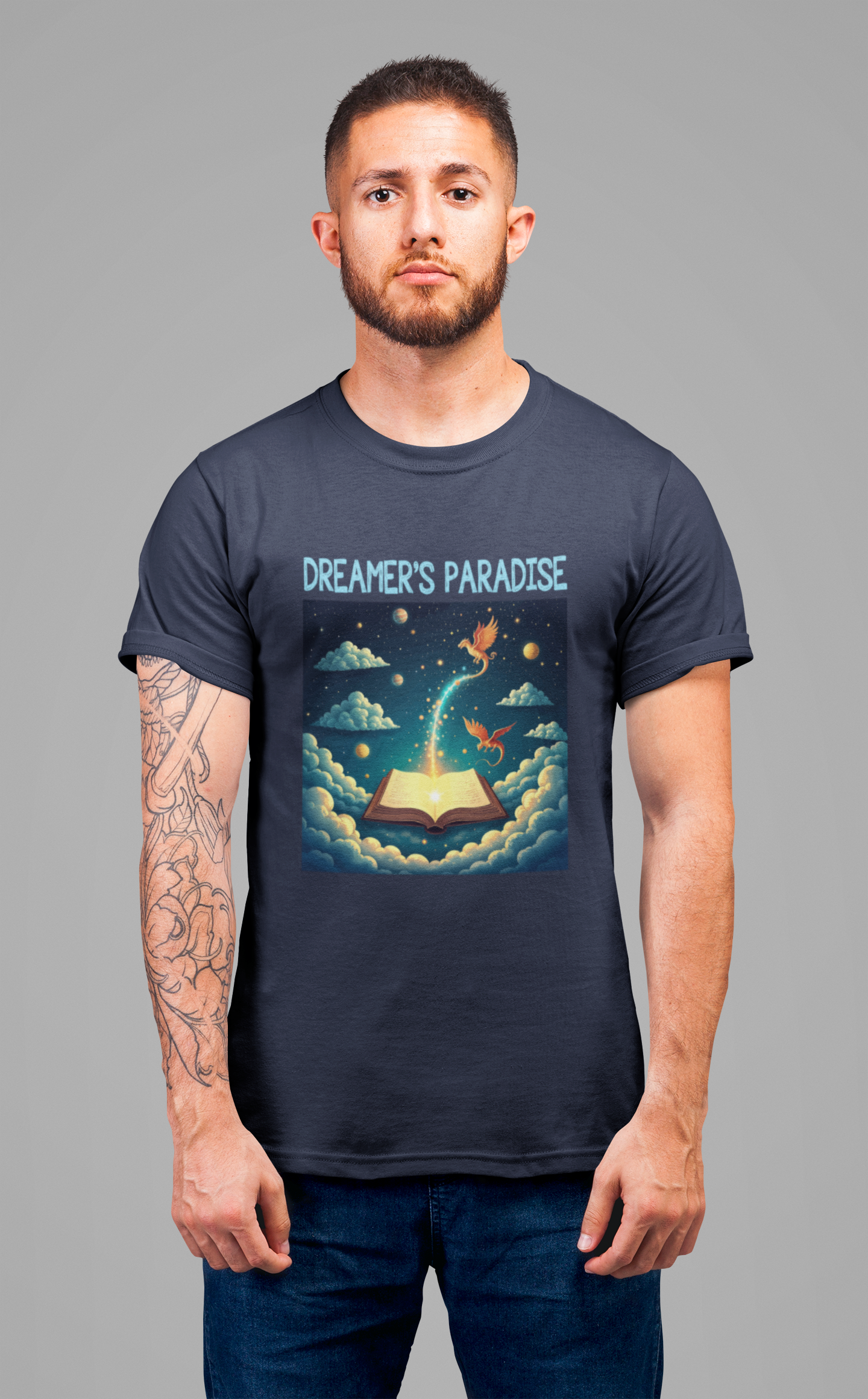 Dreamers Paradise | Fantasy Dragons & Magic Book T-Shirt