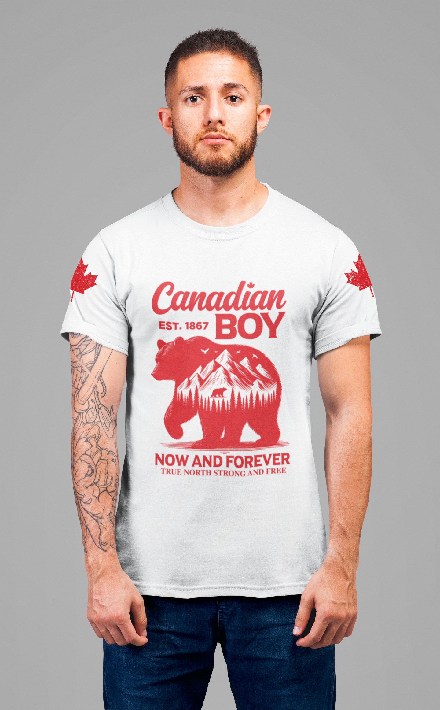 Canadian Boy Wilderness Bear T-Shirt