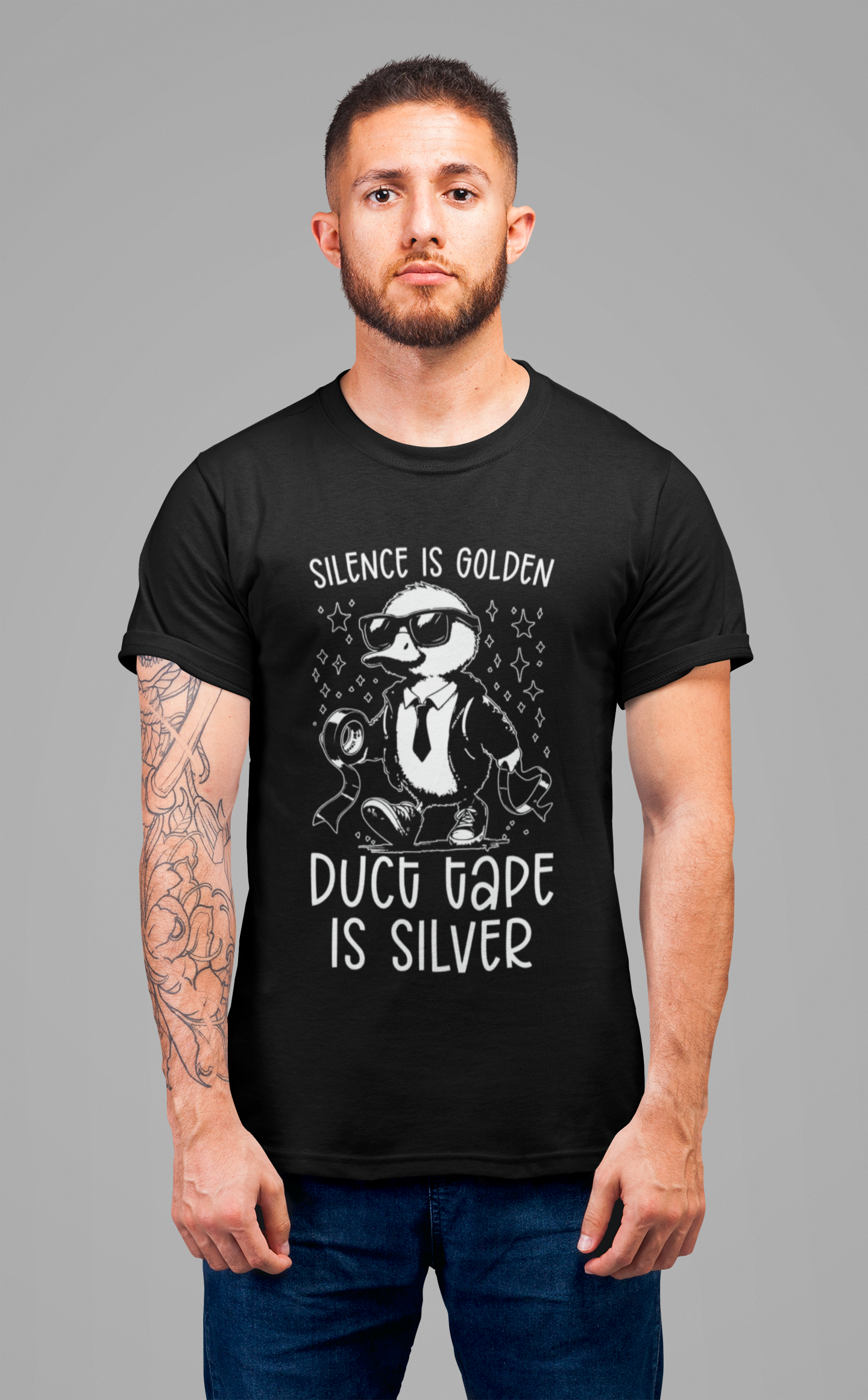 Silence Is Golden Duck Tape Is Silver T-Shirt – Funny Duck Graphic Tee