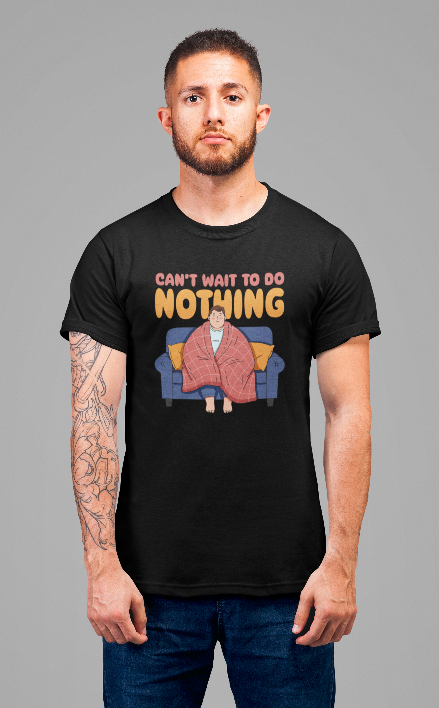 Can’t Wait to Do Nothing Tee, Lazy Weekend Shirt, Relaxation Mode Graphic Tee, Chill Vibes Top, Me Time Gift