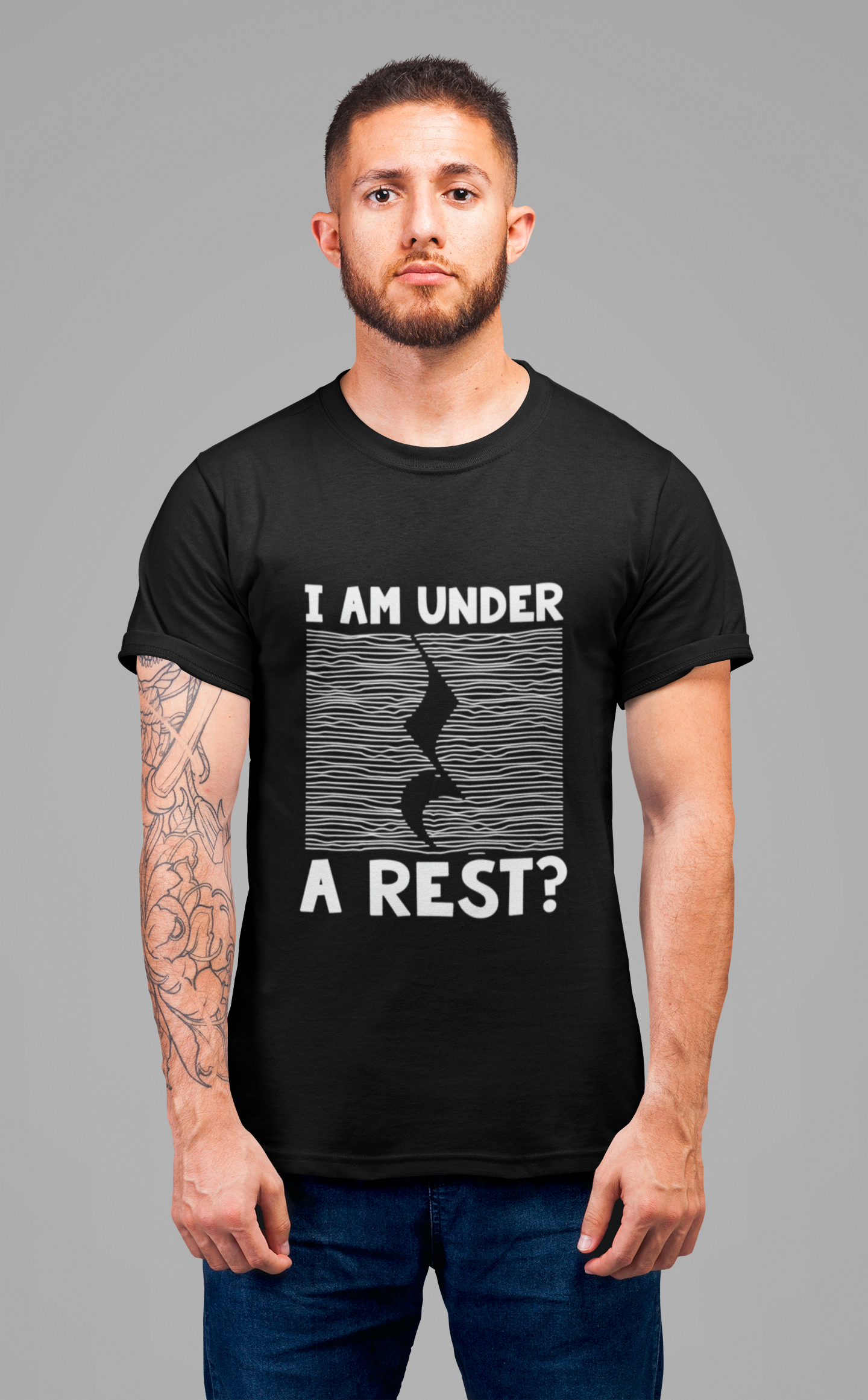 I Am Under A Rest? T-Shirt – Funny Music Joke Graphic Tee