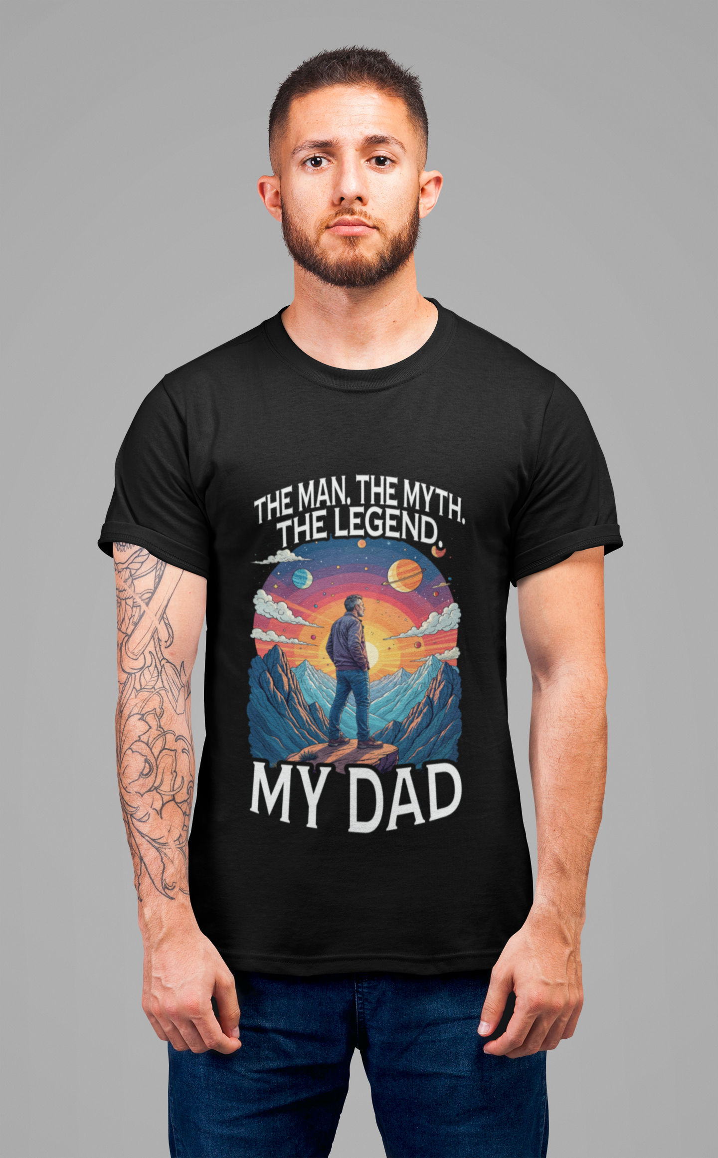 Honor the legendary dad - The Man The Myth The Legend My Dad Tshirt Majestic Mountain Nature Tribute Design