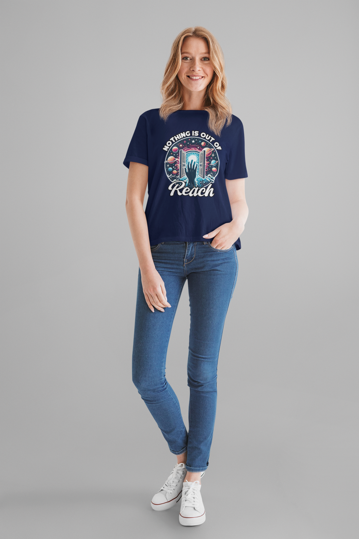 Nothing is Out of Reach Shirt, Cosmic Inspiration Tee, Galaxy Quote T Shirt, Law of Attraction Shirt, Universe Dream Tee