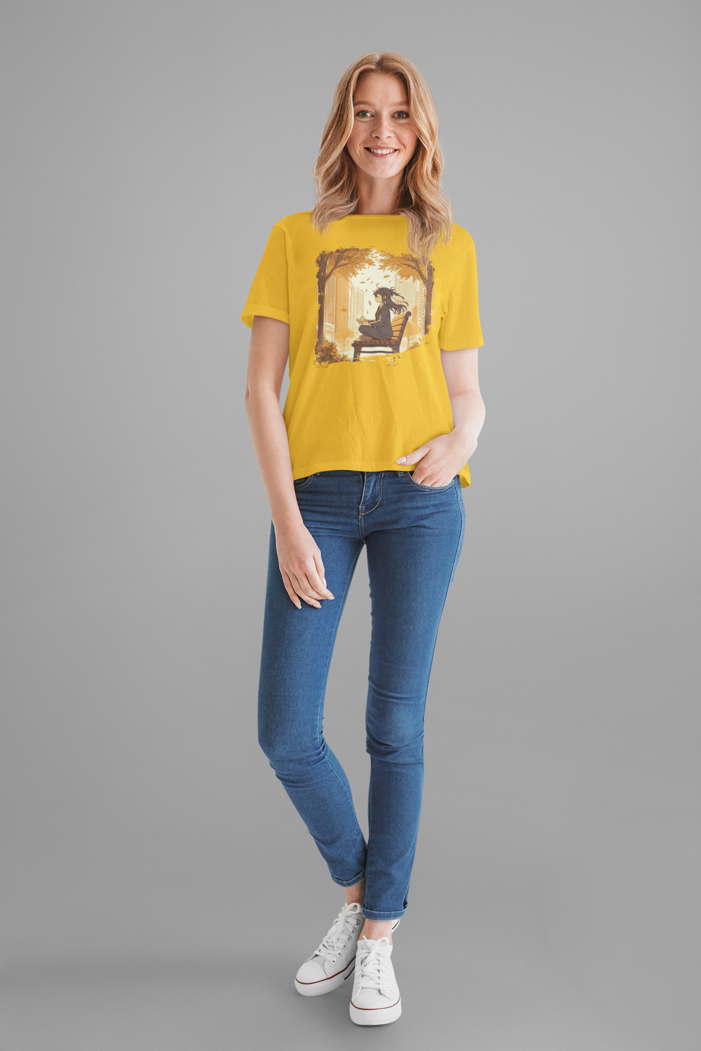 Urban Nature Meditating Girl Peace in the City T-Shirt