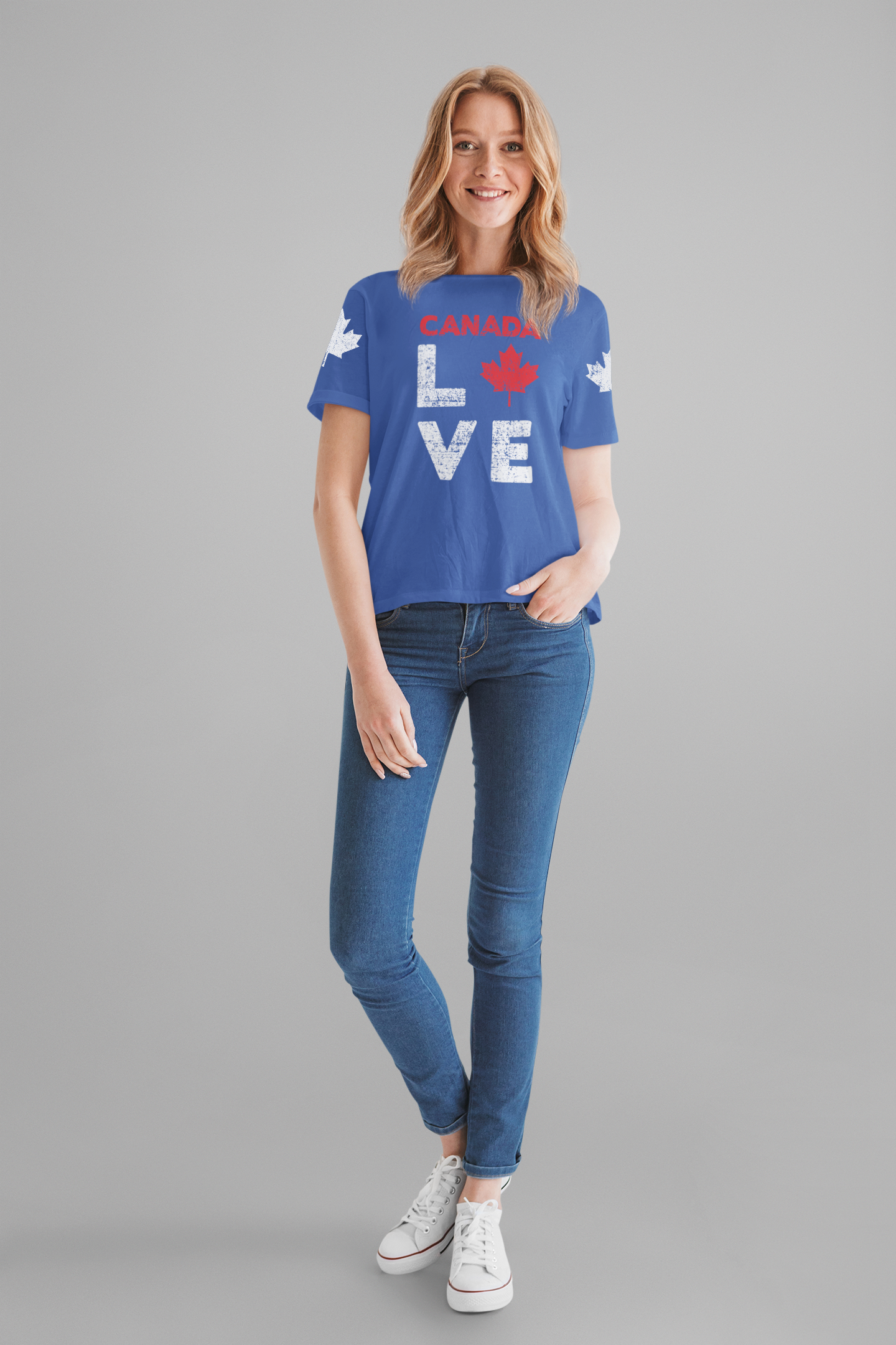 Canada Maple Leaf Love with Canada Bold Text T-Shirt