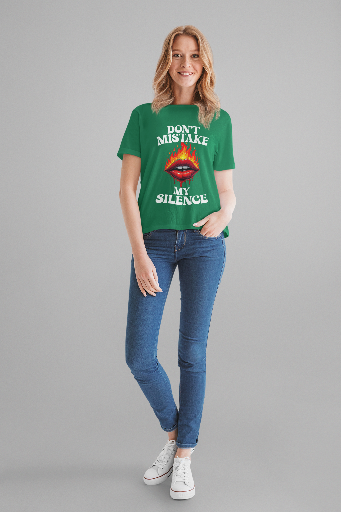 Don’t Mistake My Silence – Burning & Bleeding Lips Graphic T-Shirt