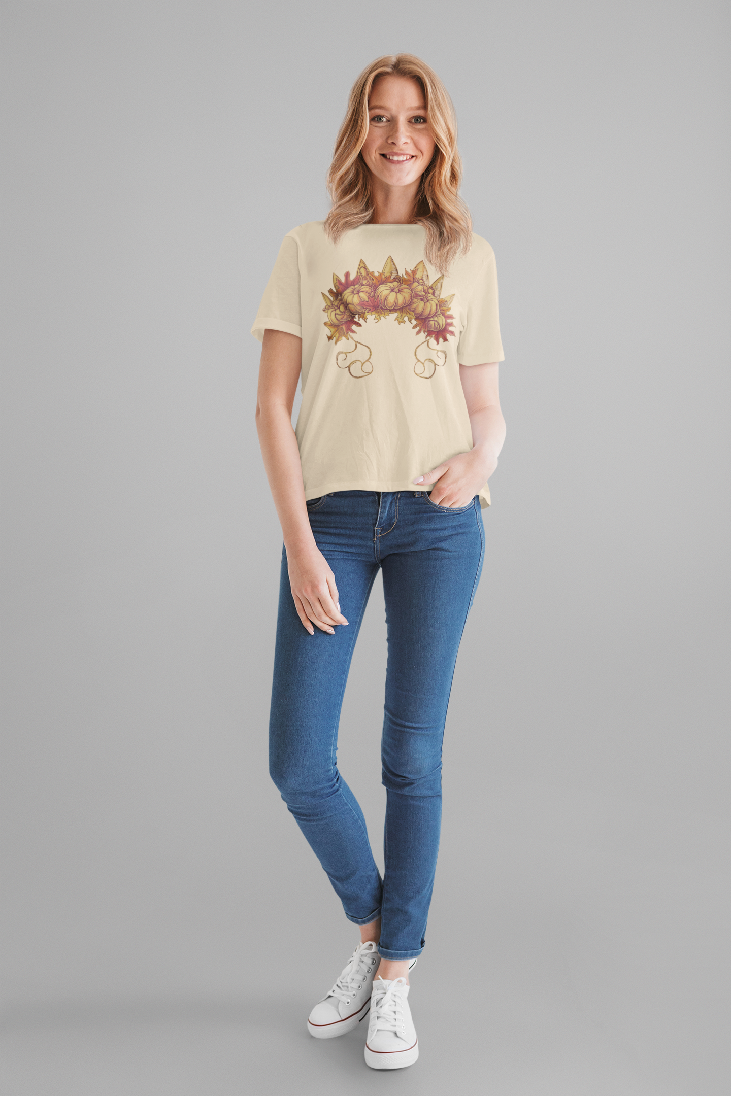 Pumpkin Queen’s Satchel – Botanical Pumpkin Plant & Leaves Graphic T-Shirt