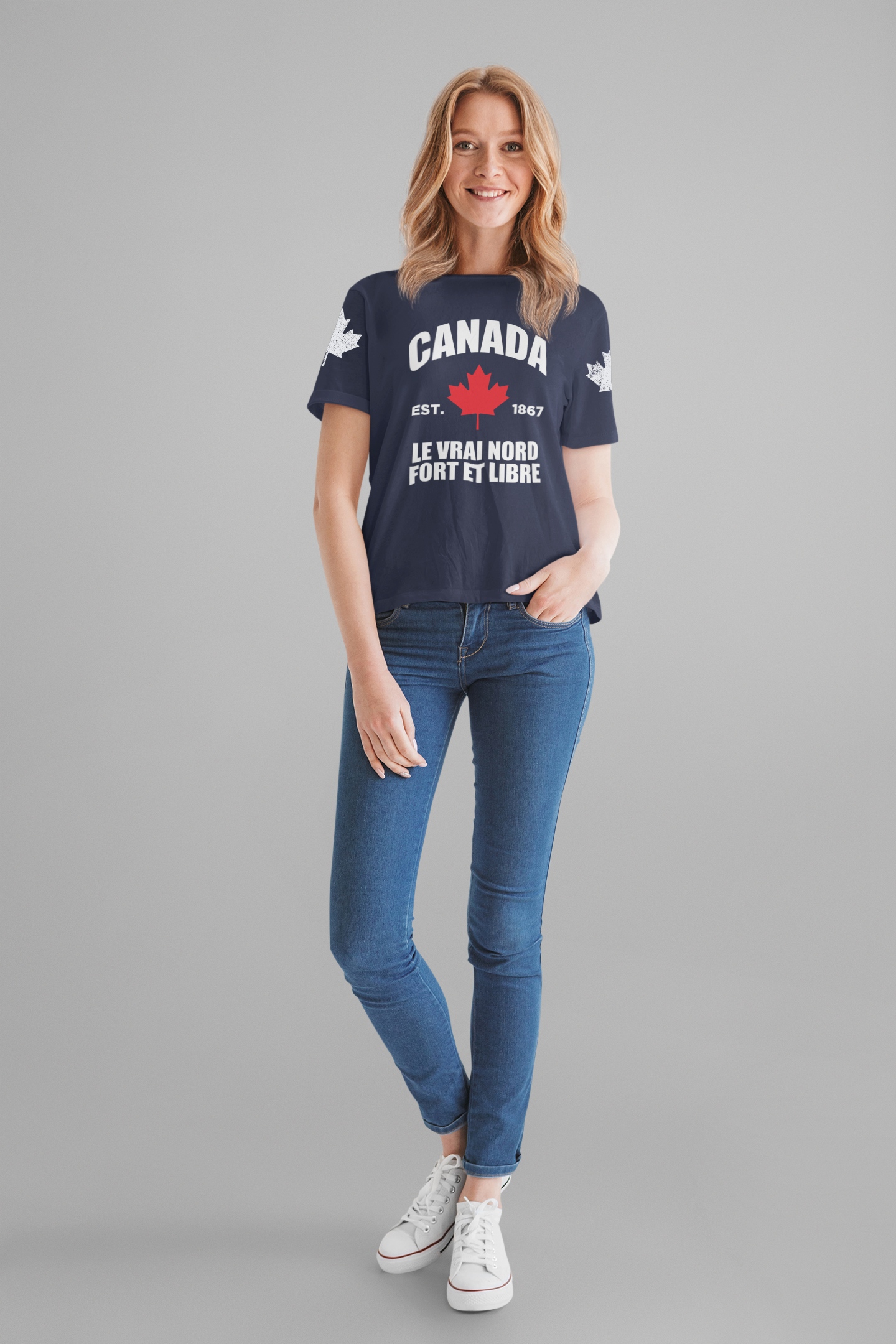Canada Le Vrai Nord, Fort Et Libre Red Maple Heritage T-Shirt
