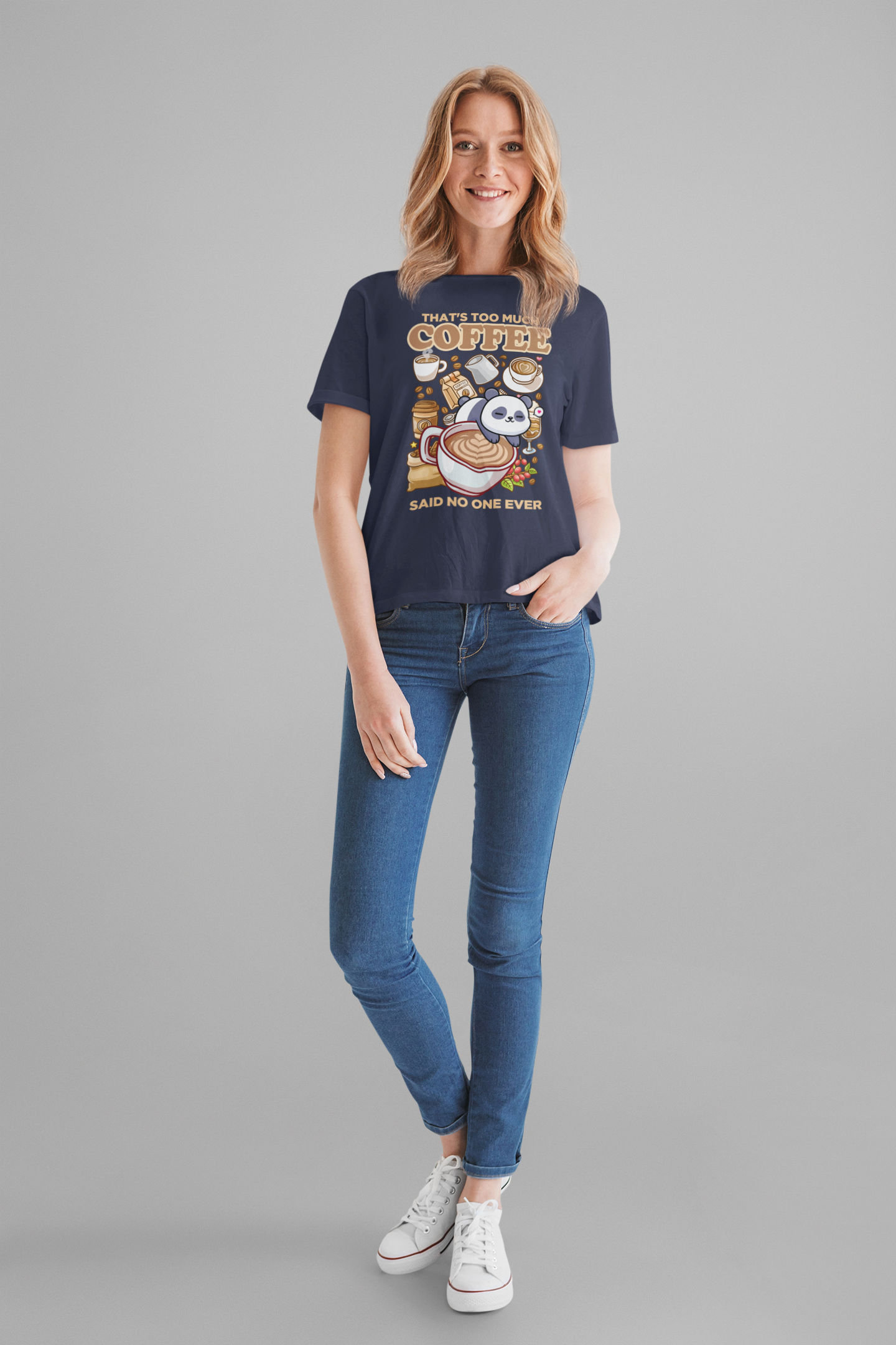 That’s Too Much Coffee Said No One Ever T-Shirt – Cute Baby Panda and Coffee Graphic Tee