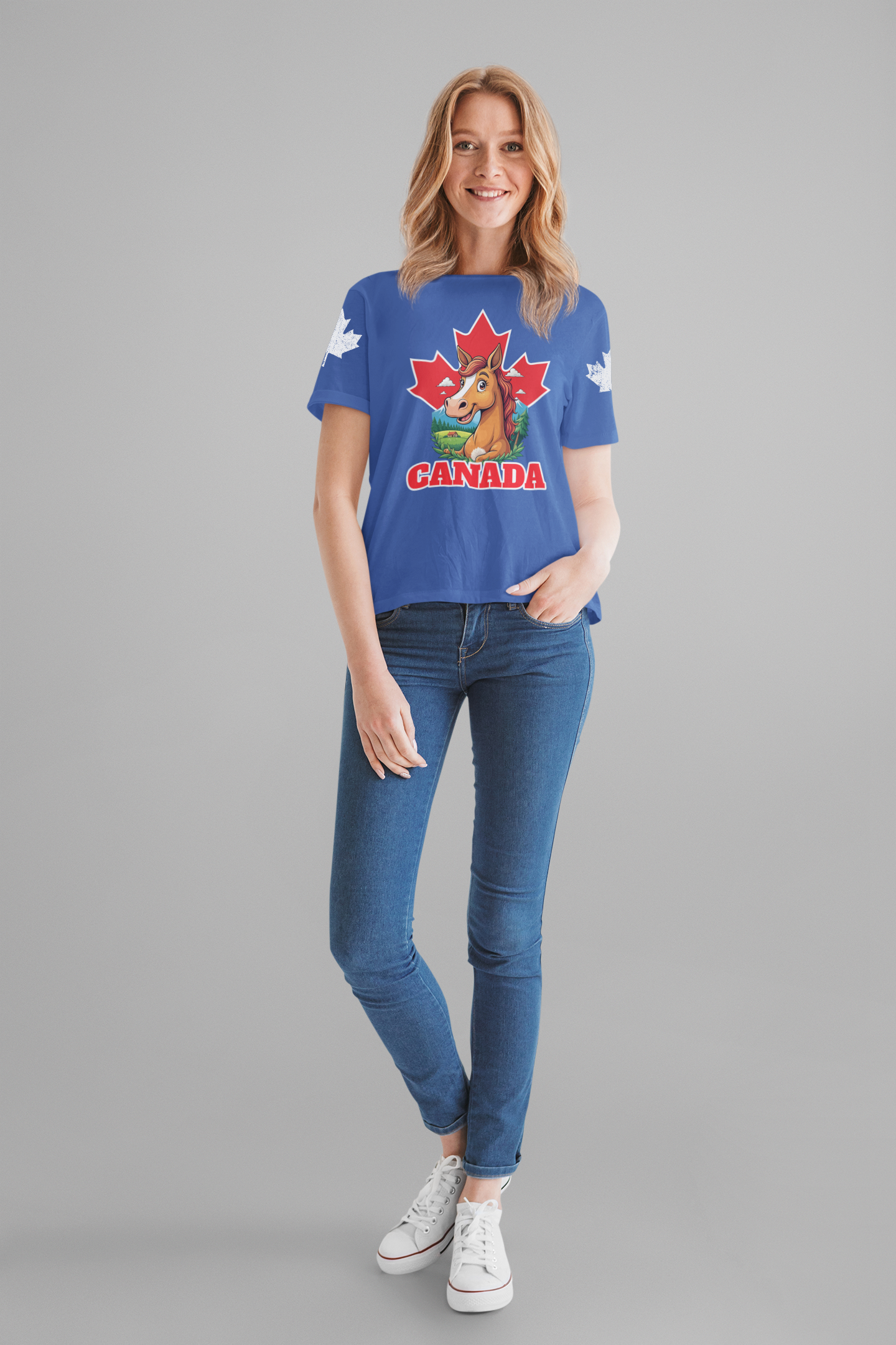 Canada Maple Horse Cartoon T-Shirt