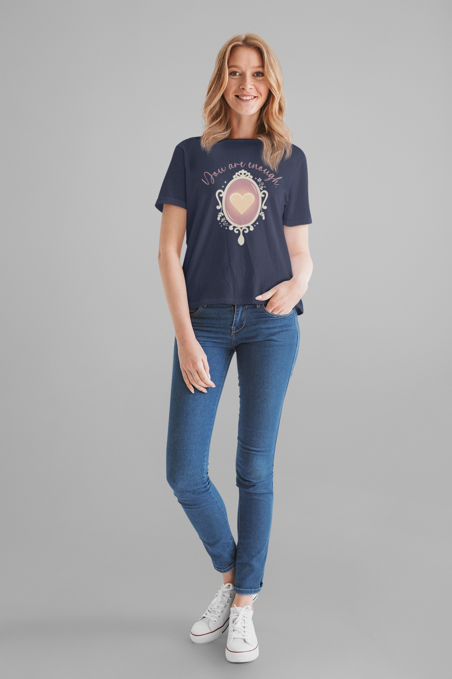 You Are Enough – Heart Mirror Self-Love Graphic T-Shirt