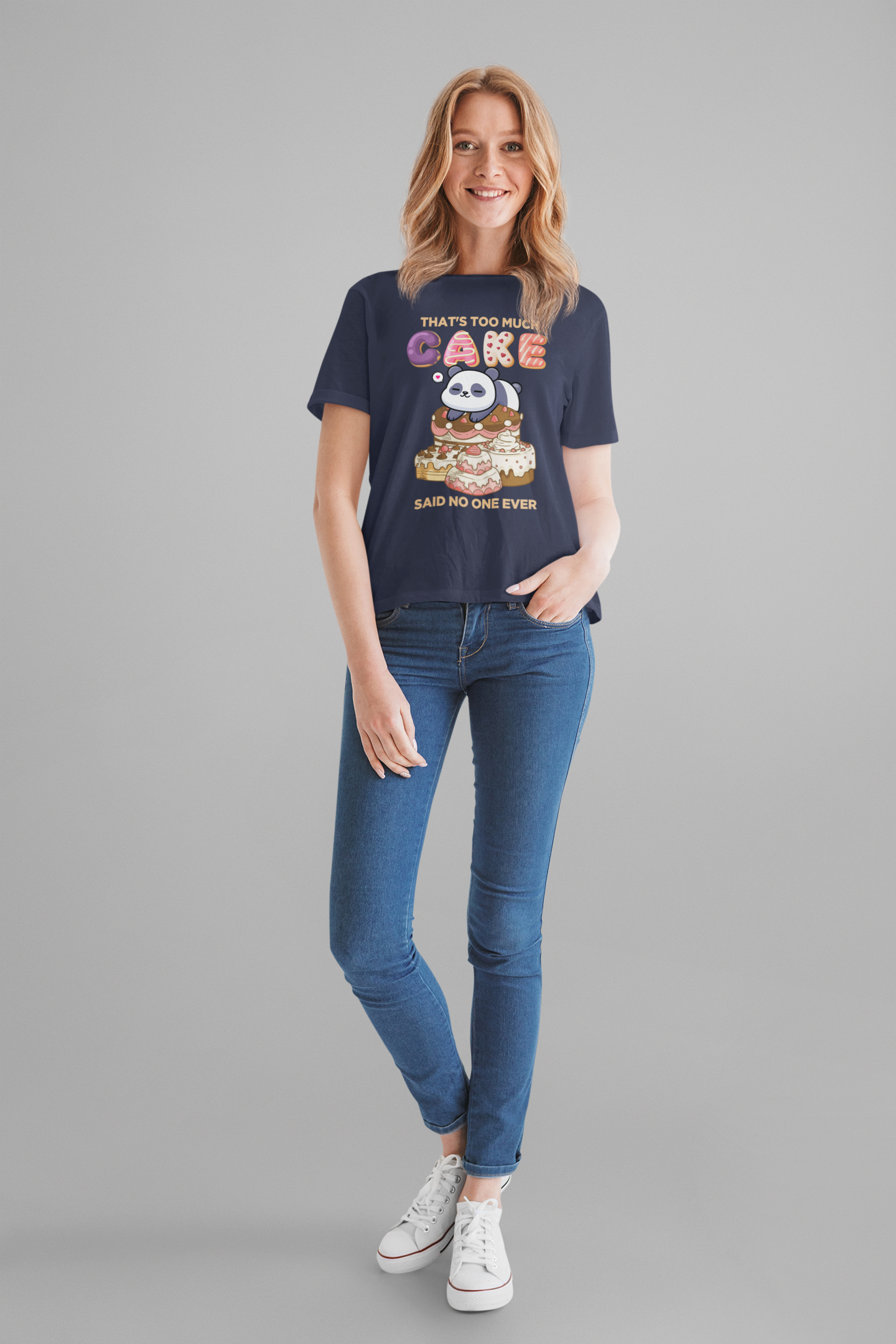 That’s Too Much Cake Said No One Ever T-Shirt – Cute Baby Panda and Cakes Graphic Tee