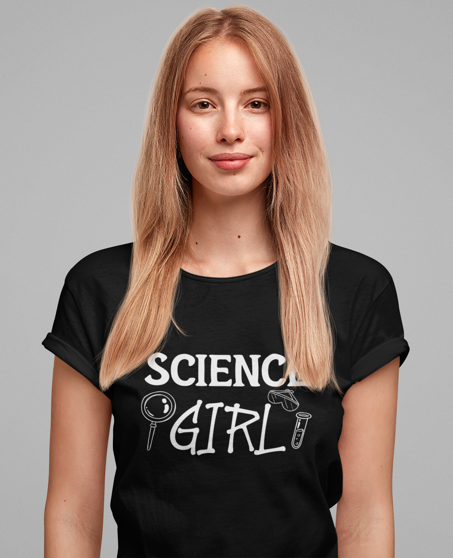 Science Girl T-Shirt – Cute STEM Graphic with Lab Equipment for Women and Girls