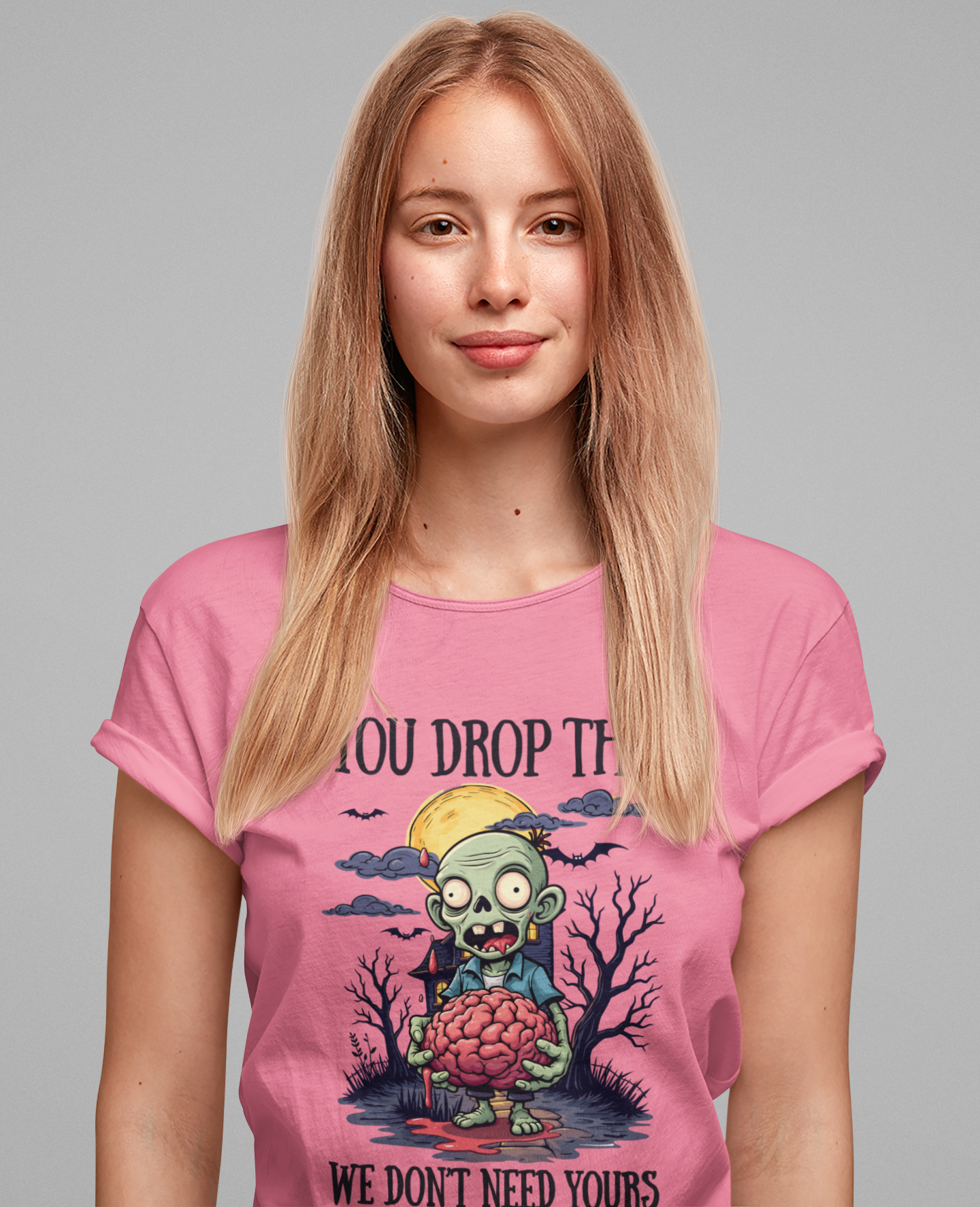 Your Drop This We Don't Need Yours Zombie Brain Full Moon T Shirt